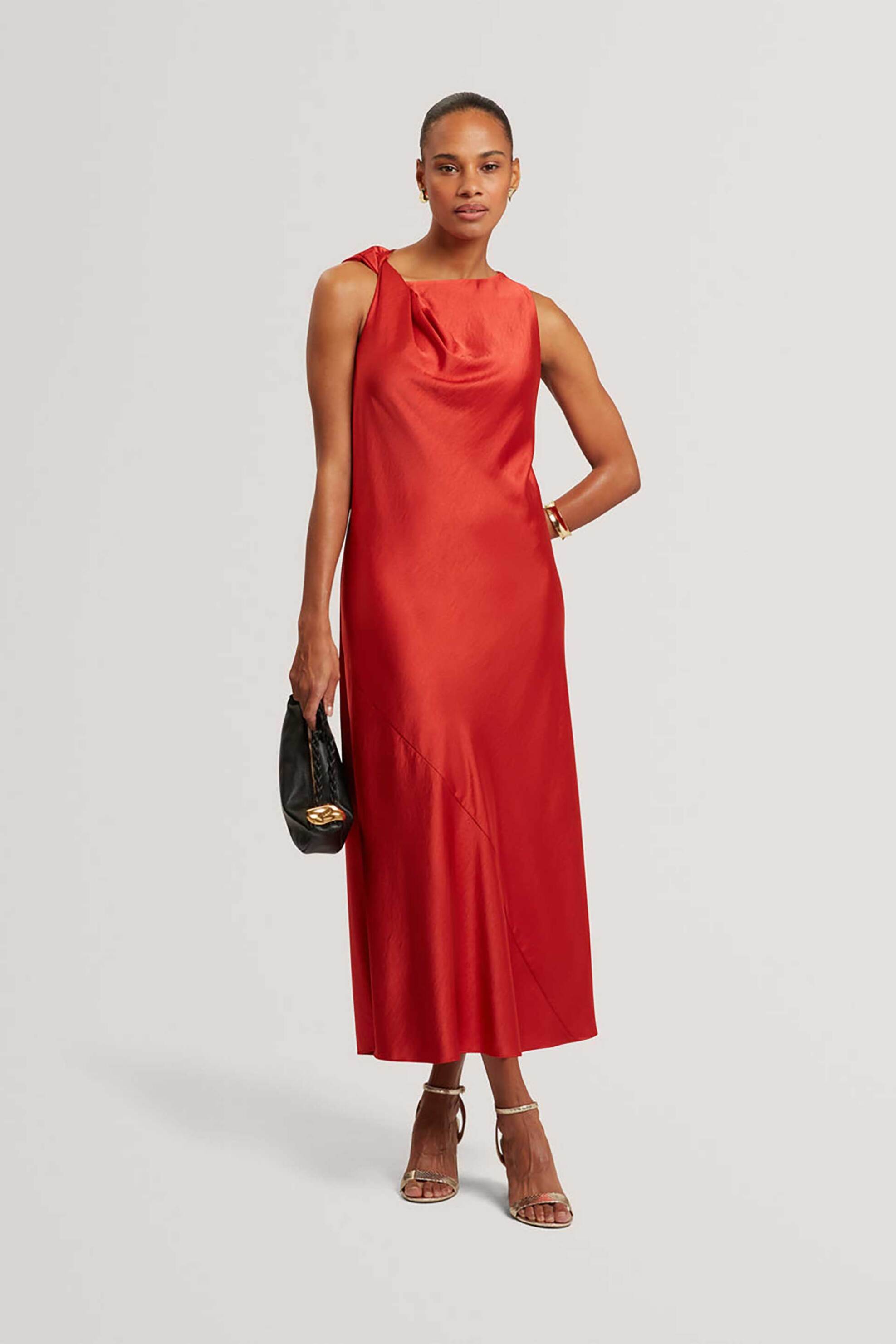 Ted Baker γυναικείο midi αμάνικο φόρεμα μονόχρωμο "Elouize" - 283528 Κόκκινο