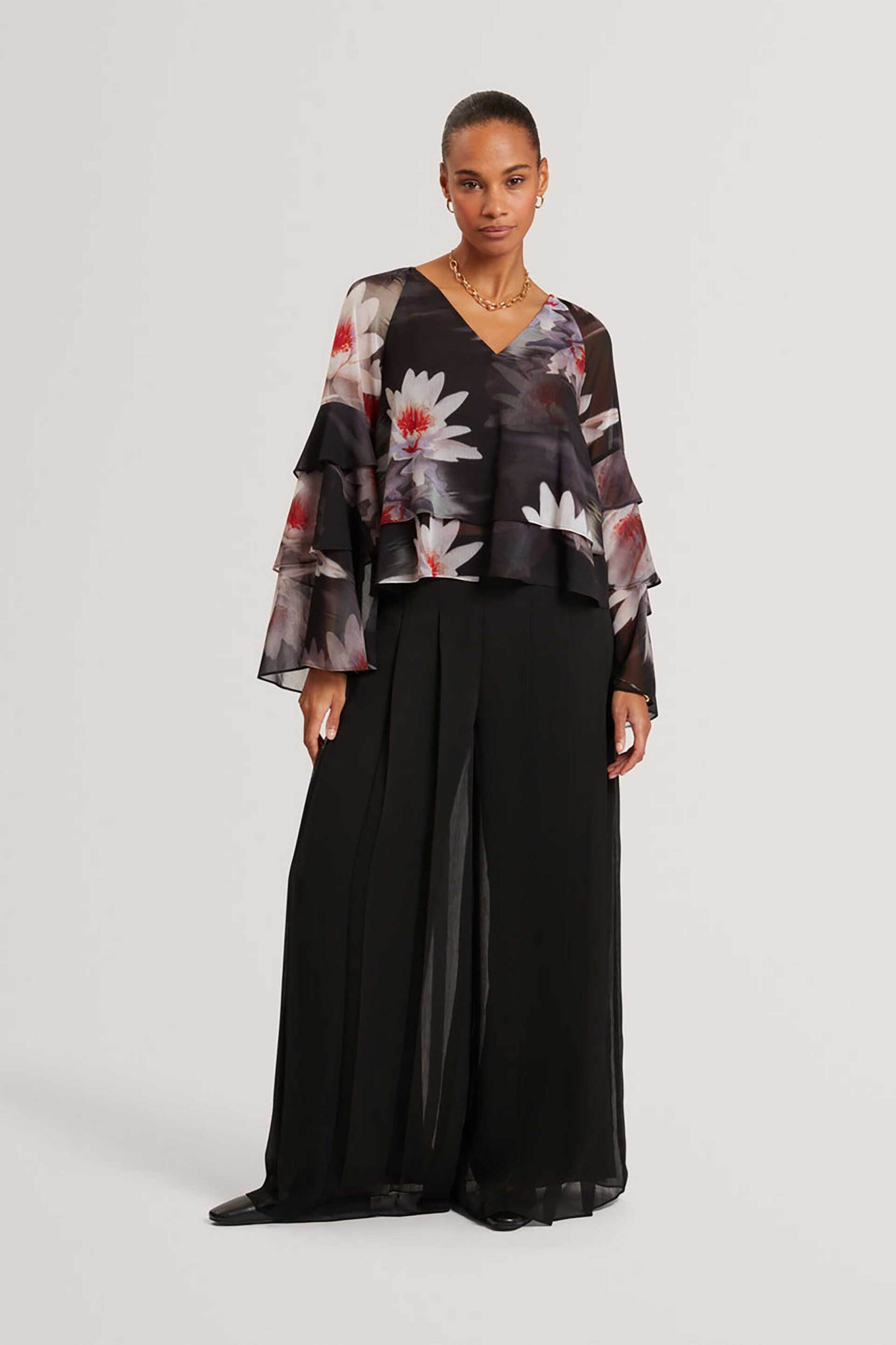 Ted Baker γυναικείο παντελόνι μονόχρωμο Wide Fit "Antera" - 284136 Μαύρο