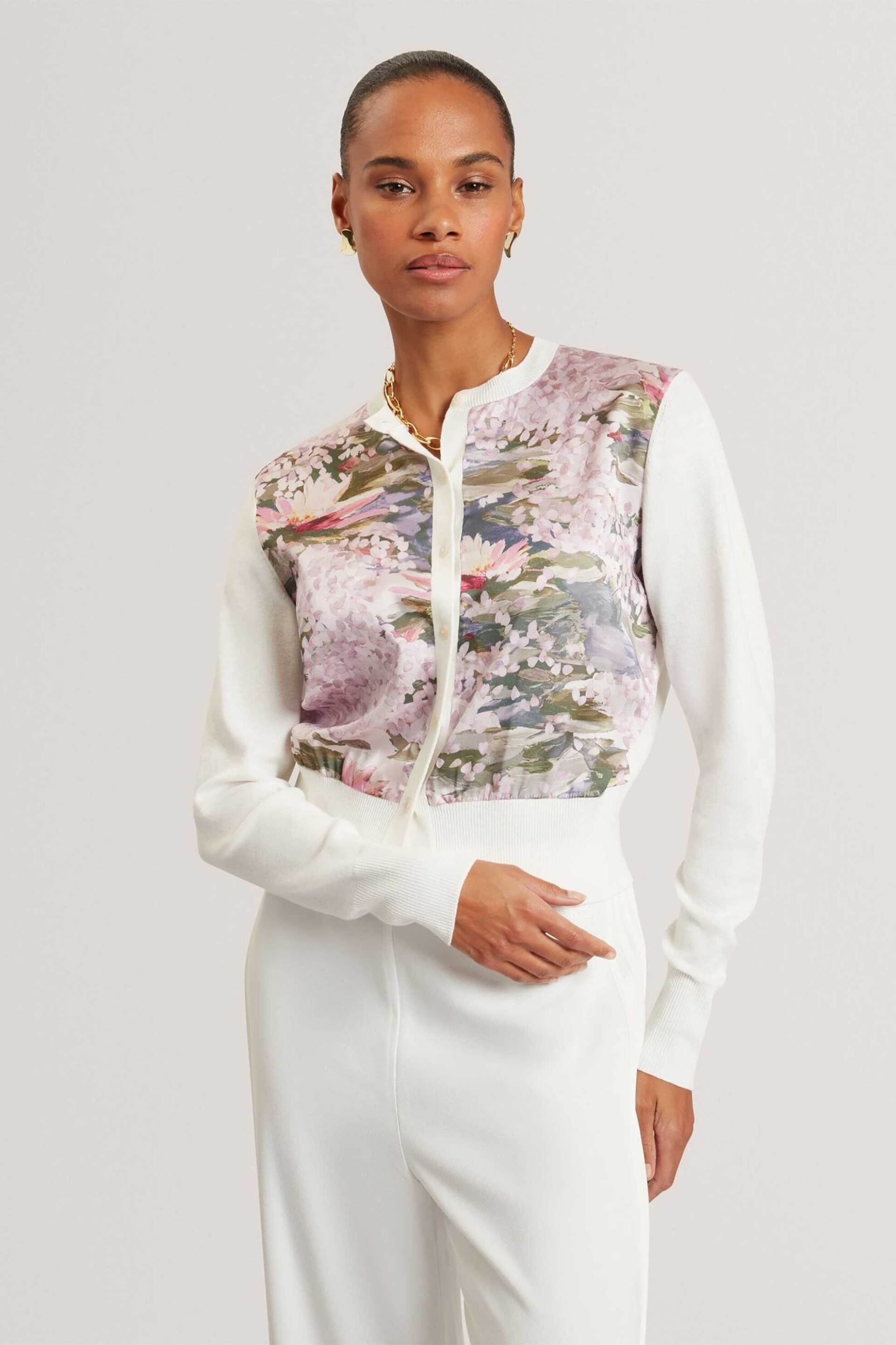 Ted Baker γυναικεία ζακέτα με floral σχέδιο "Sisilia" - 284159 Εκρού