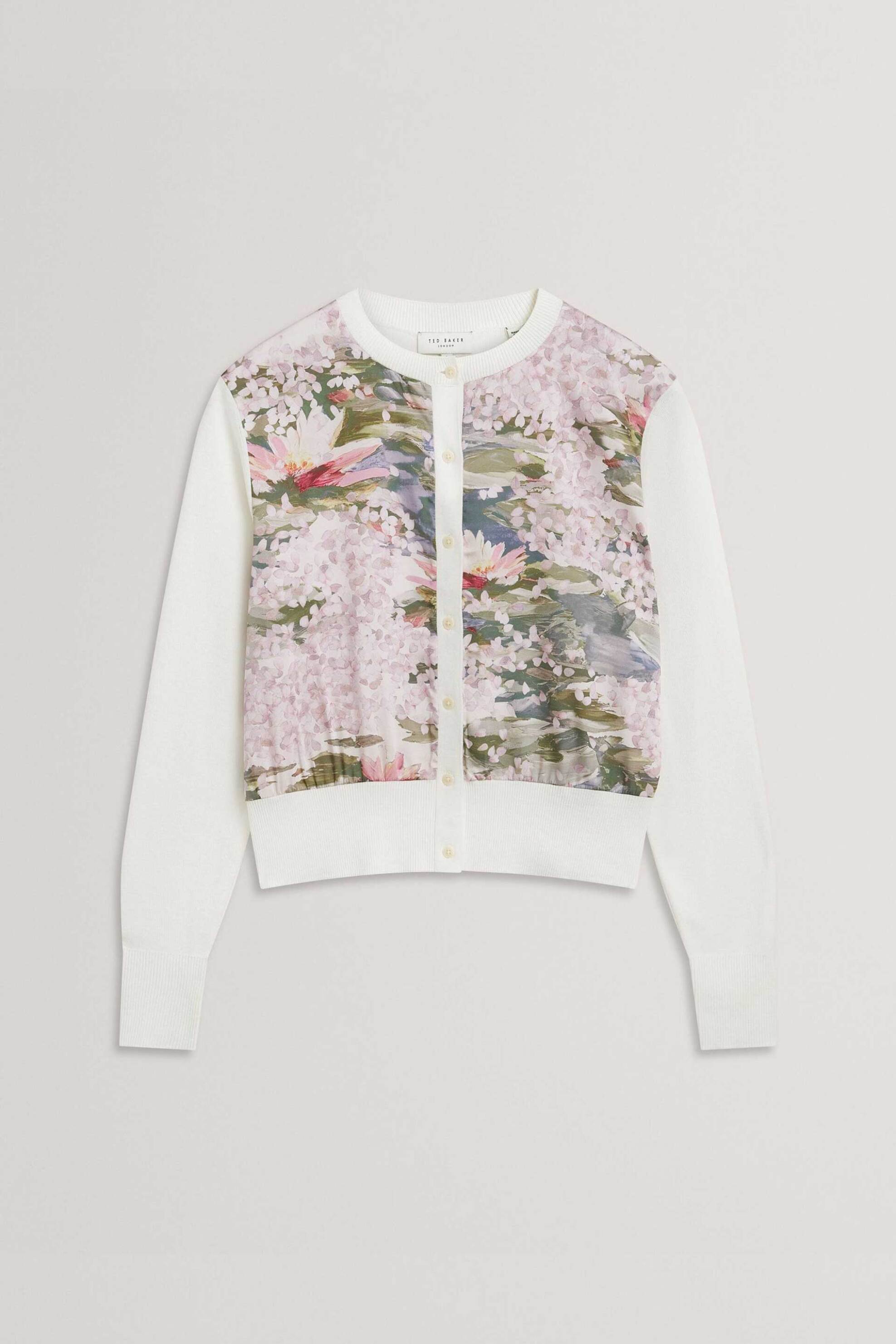 Ted Baker Γυναικεία Ζακέτα με Floral Σχέδιο Sisilia - 284159 Εκρού