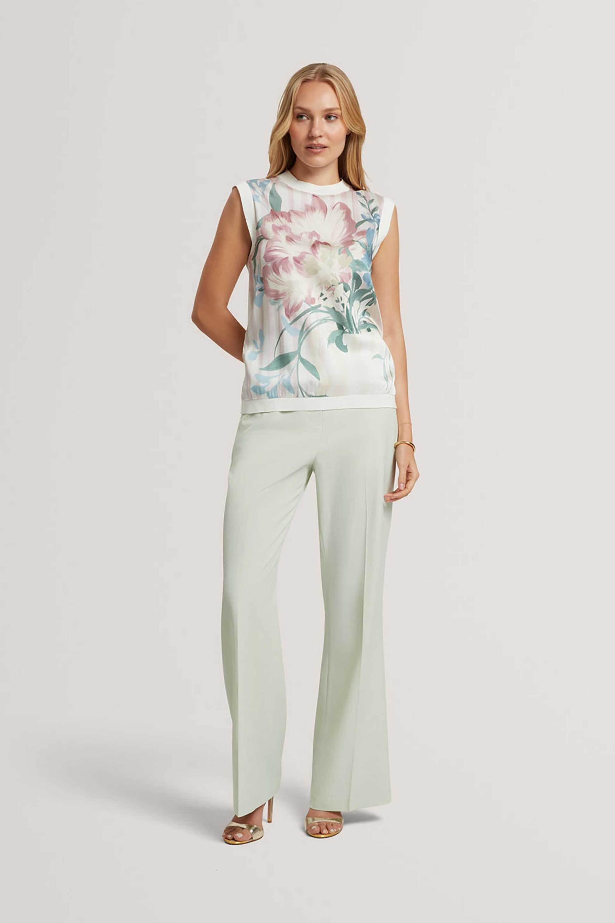 TED BAKER Ted Baker γυναικεία αμάνικη μπλούζα με all-over floral print "Pavonia" - 284161 Ροζ - 2