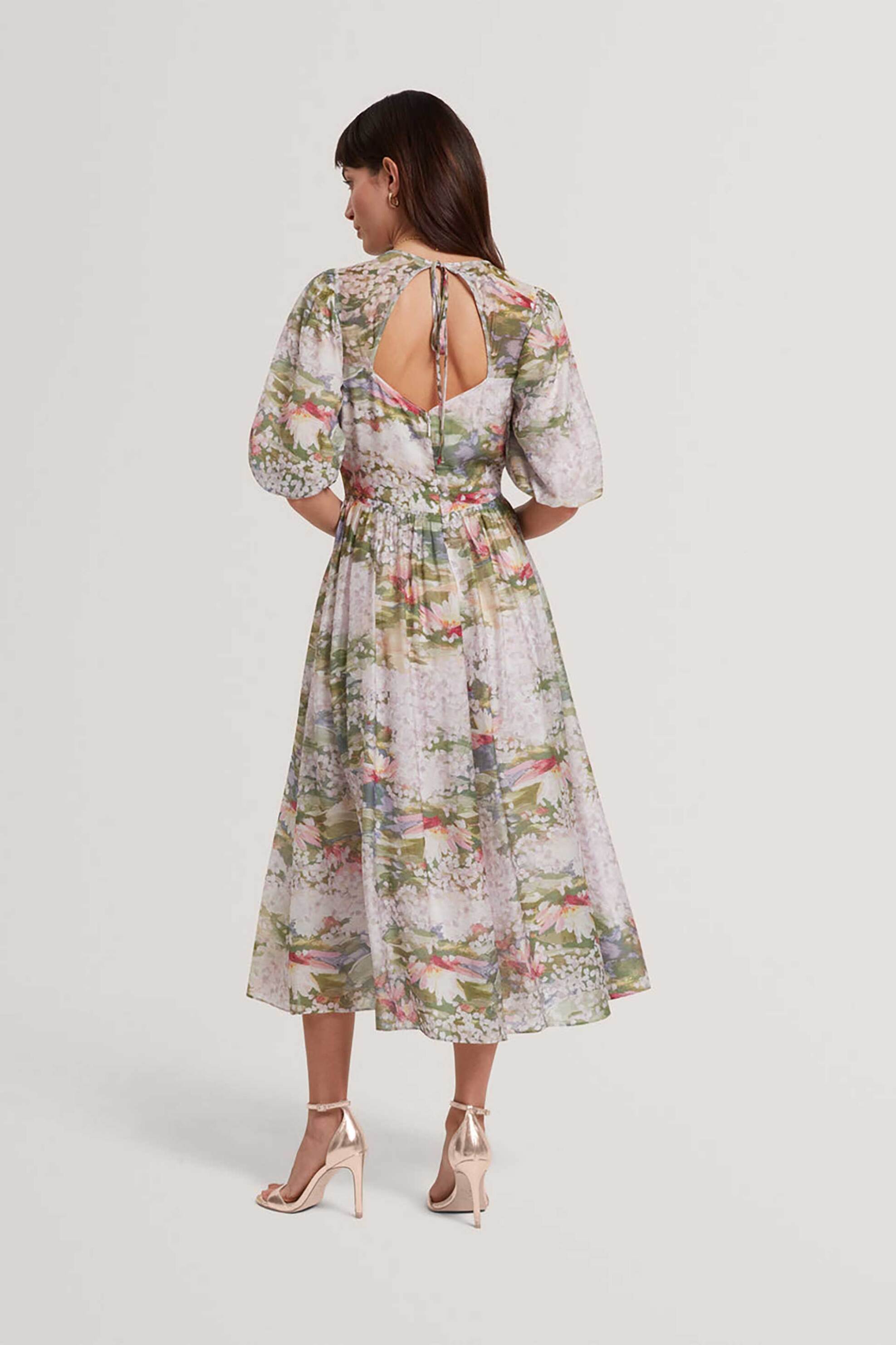Ted Baker γυναικείο midi φόρεμα με floral print "Jonora" - 284168 Ροζ φωτογραφία
