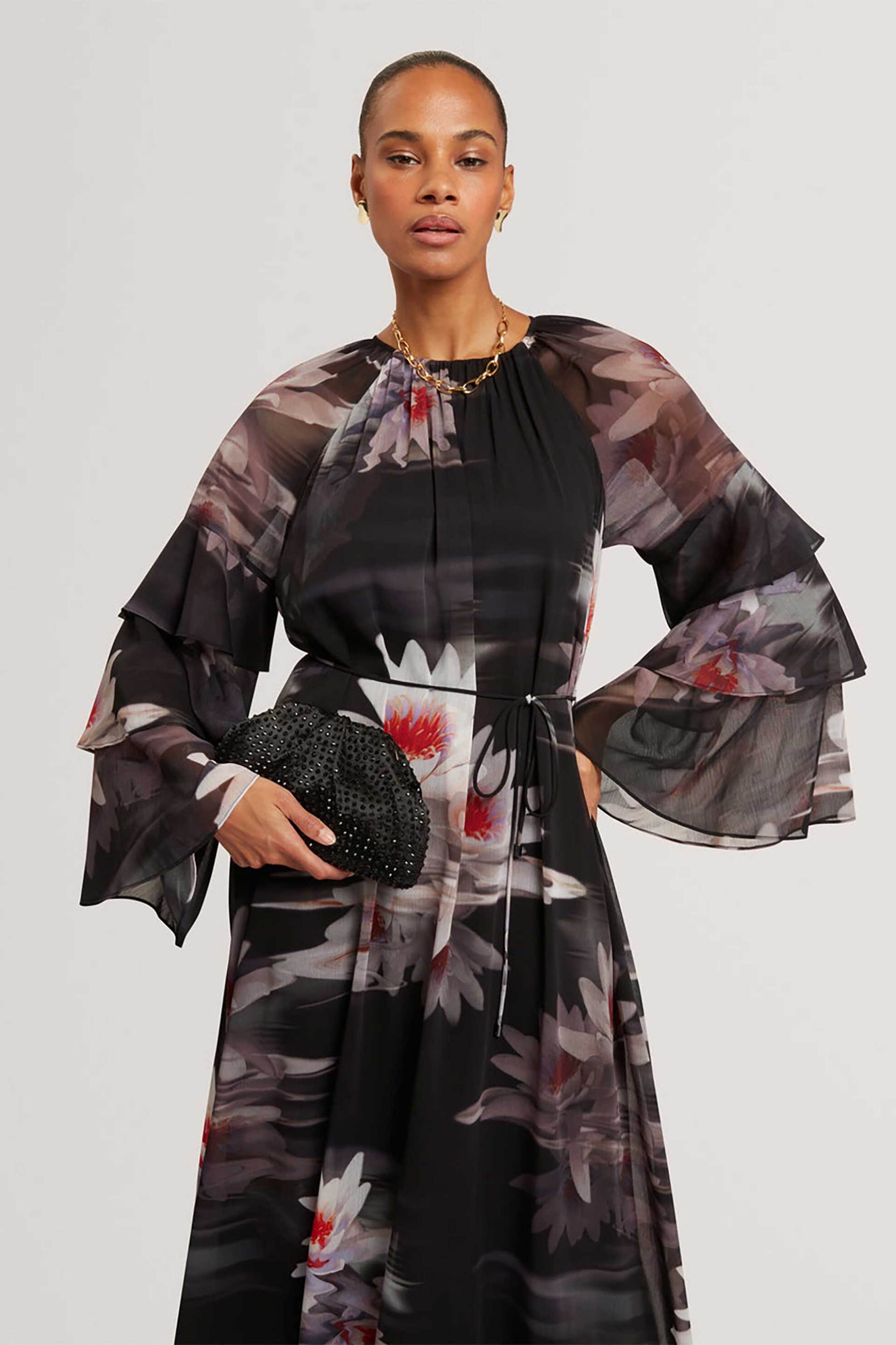 Ted Baker γυναικείο maxi φόρεμα με floral print 