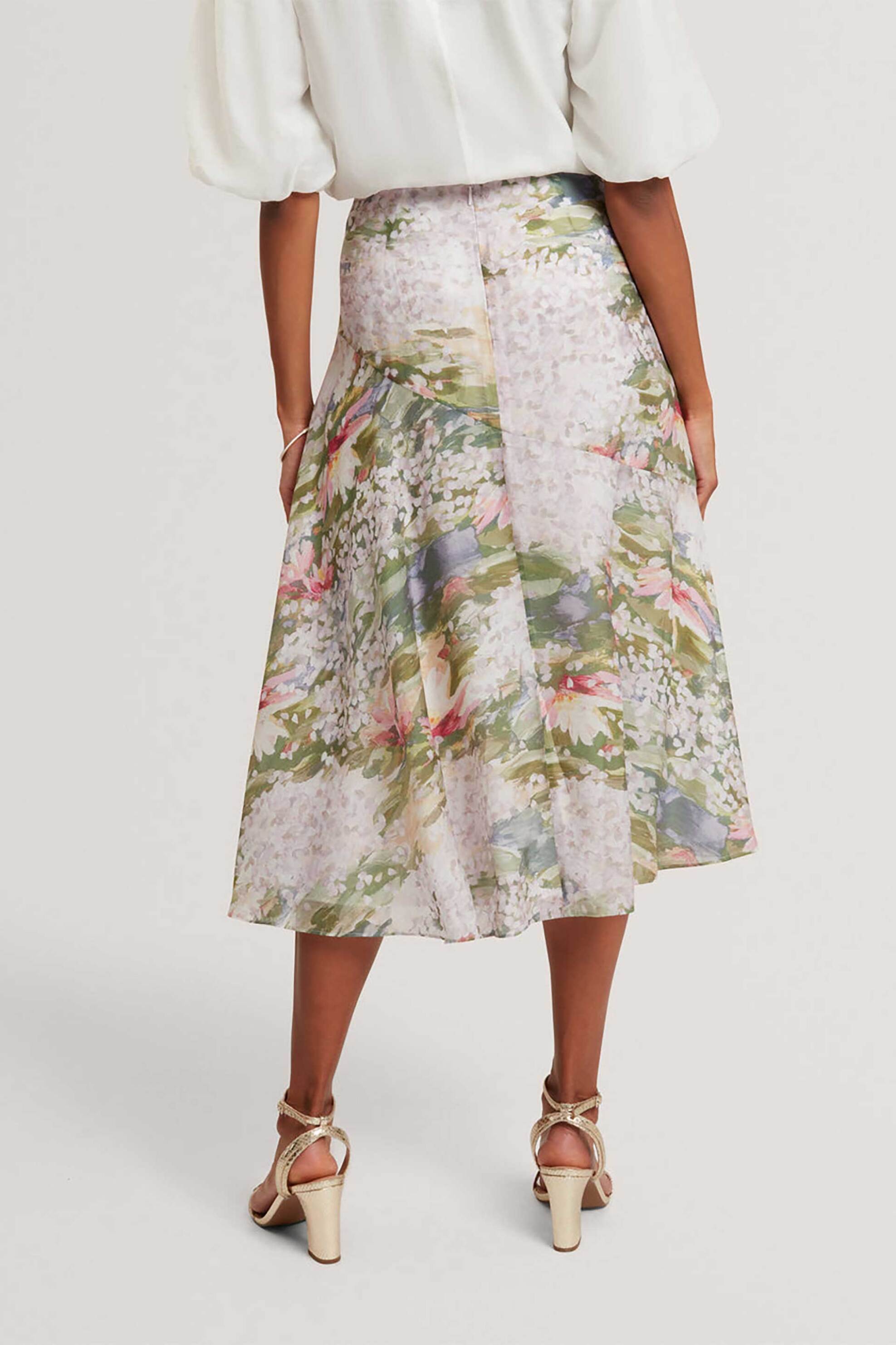 TED BAKER Ted Baker γυναικεία midi φούστα με floral print Relaxed Fit "Layda" - 284191 Ροζ - 3