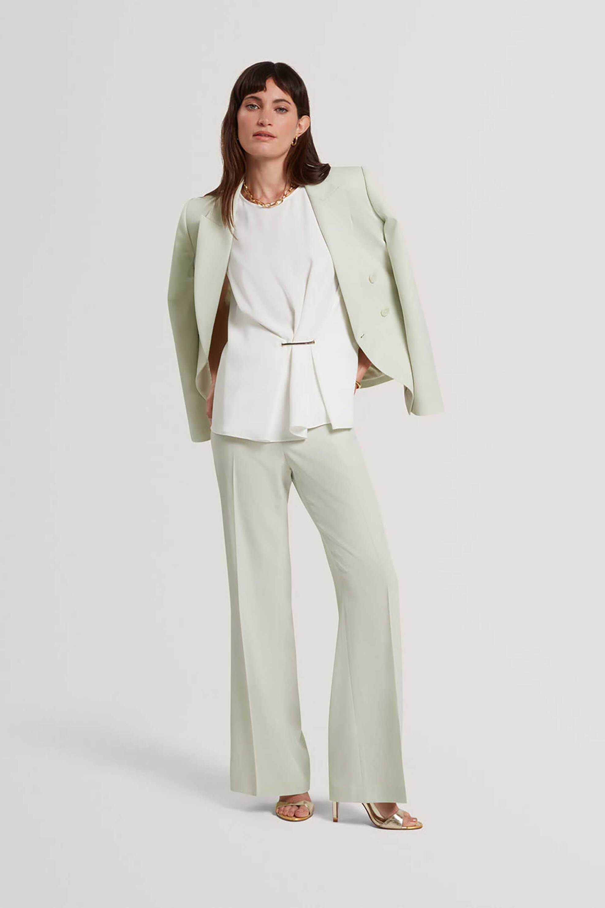 TED BAKER Ted Baker γυναικείο αμάνικο τοπ με μεταλλική λεπτομέρεια "Alayra" - 284194 Εκρού - 2