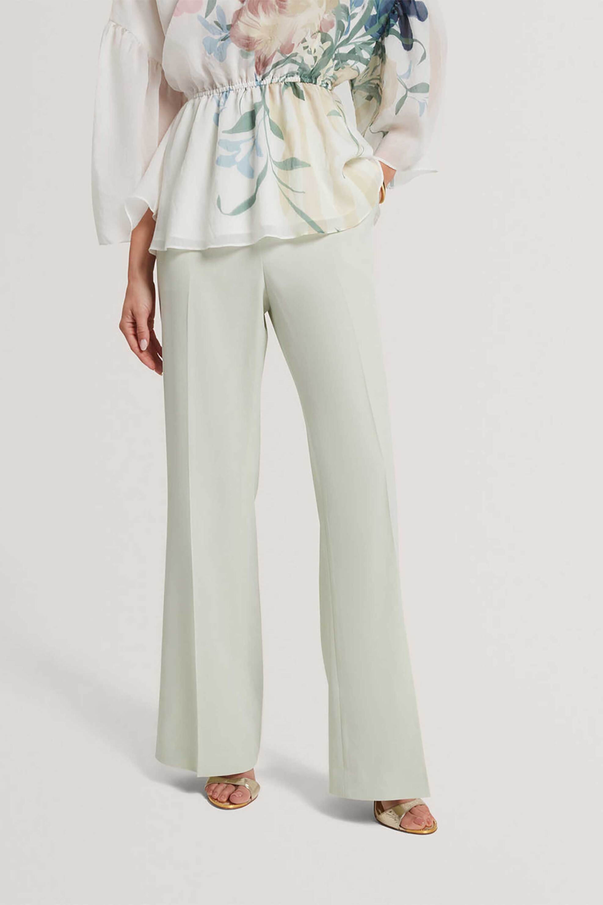 TED BAKER Ted Baker γυναικείο παντελόνι μονόχρωμο Flared Fit "Bridat" - 284568 Πράσινο Ανοιχτό - 2