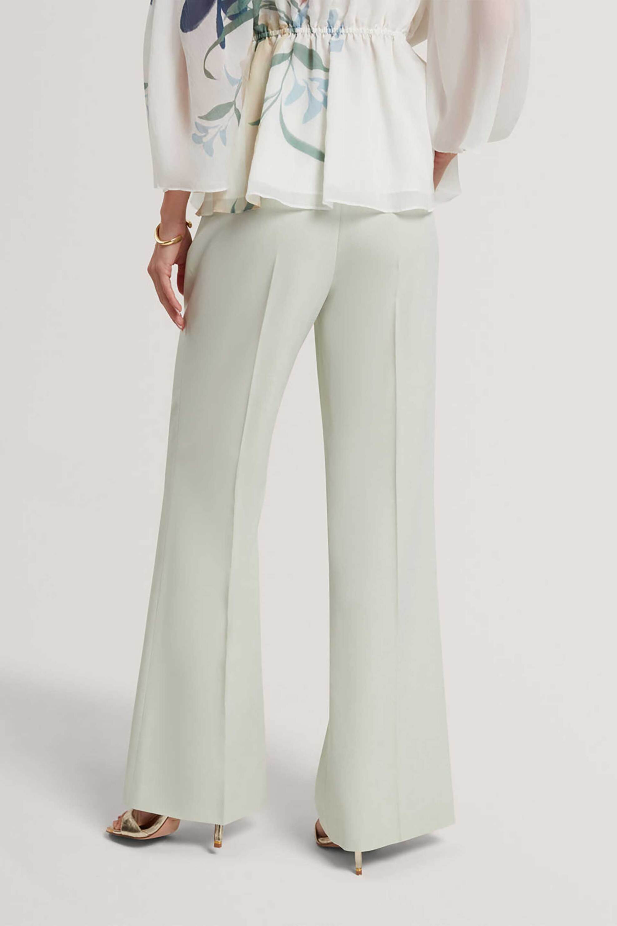 TED BAKER Ted Baker γυναικείο παντελόνι μονόχρωμο Flared Fit "Bridat" - 284568 Πράσινο Ανοιχτό - 3