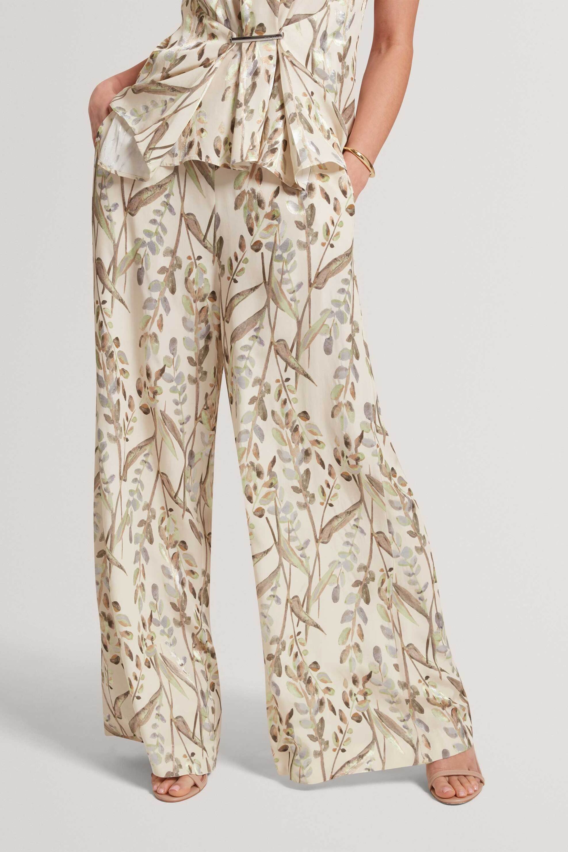 TED BAKER Ted Baker γυναικείο παντελόνι με print "Susski" - 284302 Εκρού - 2