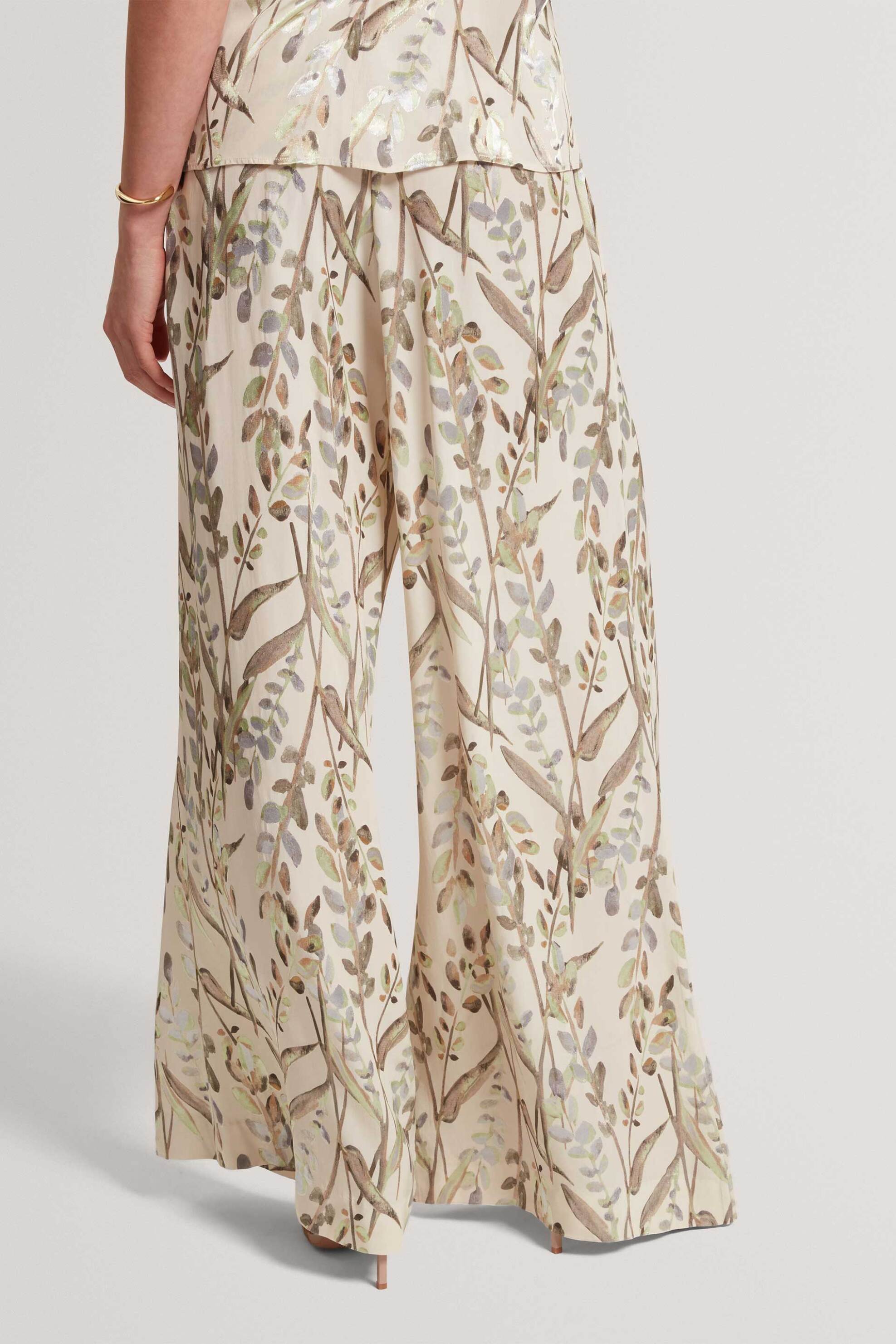 TED BAKER Ted Baker γυναικείο παντελόνι με print "Susski" - 284302 Εκρού - 3