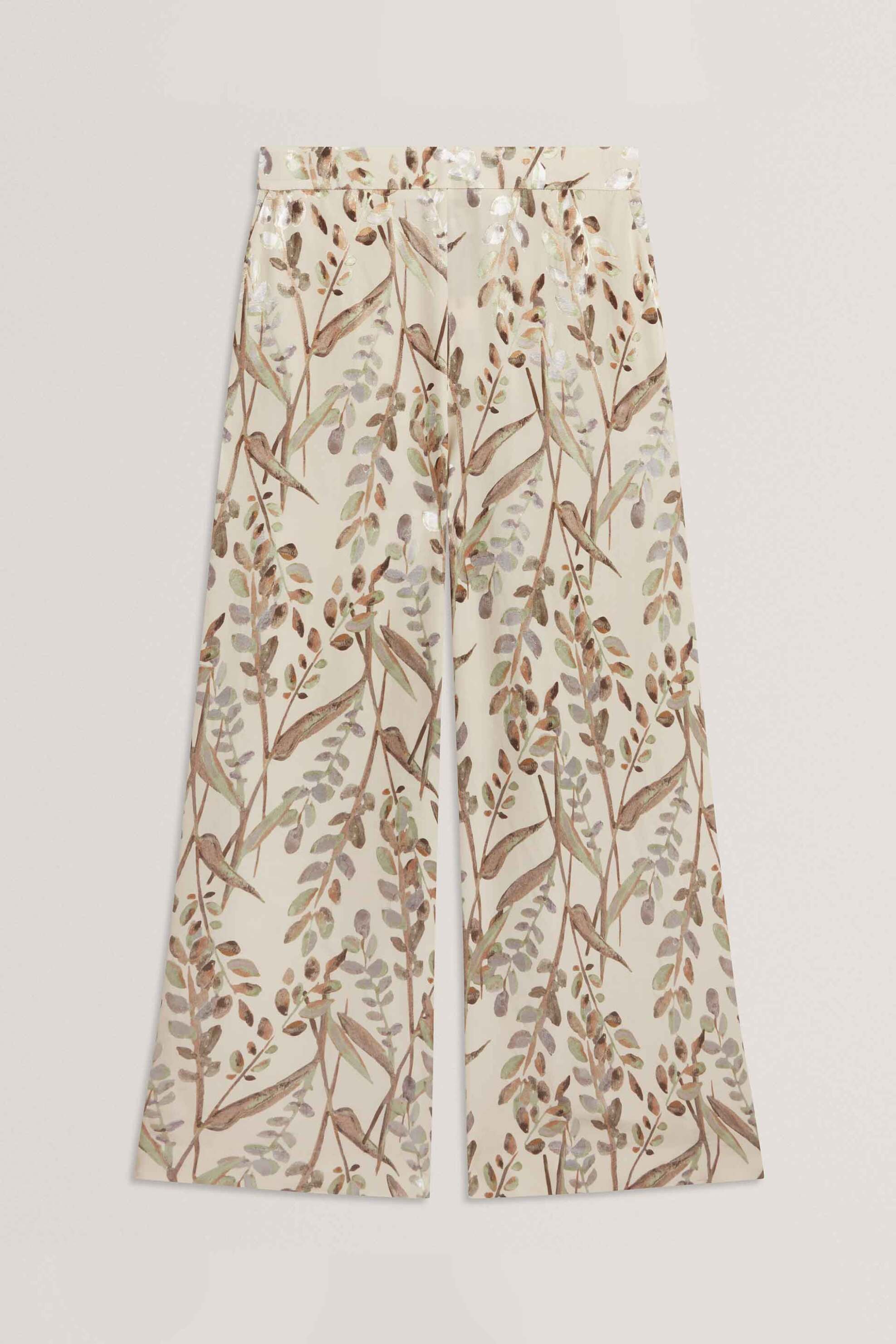 TED BAKER Ted Baker γυναικείο παντελόνι με print "Susski" - 284302 Εκρού - 4