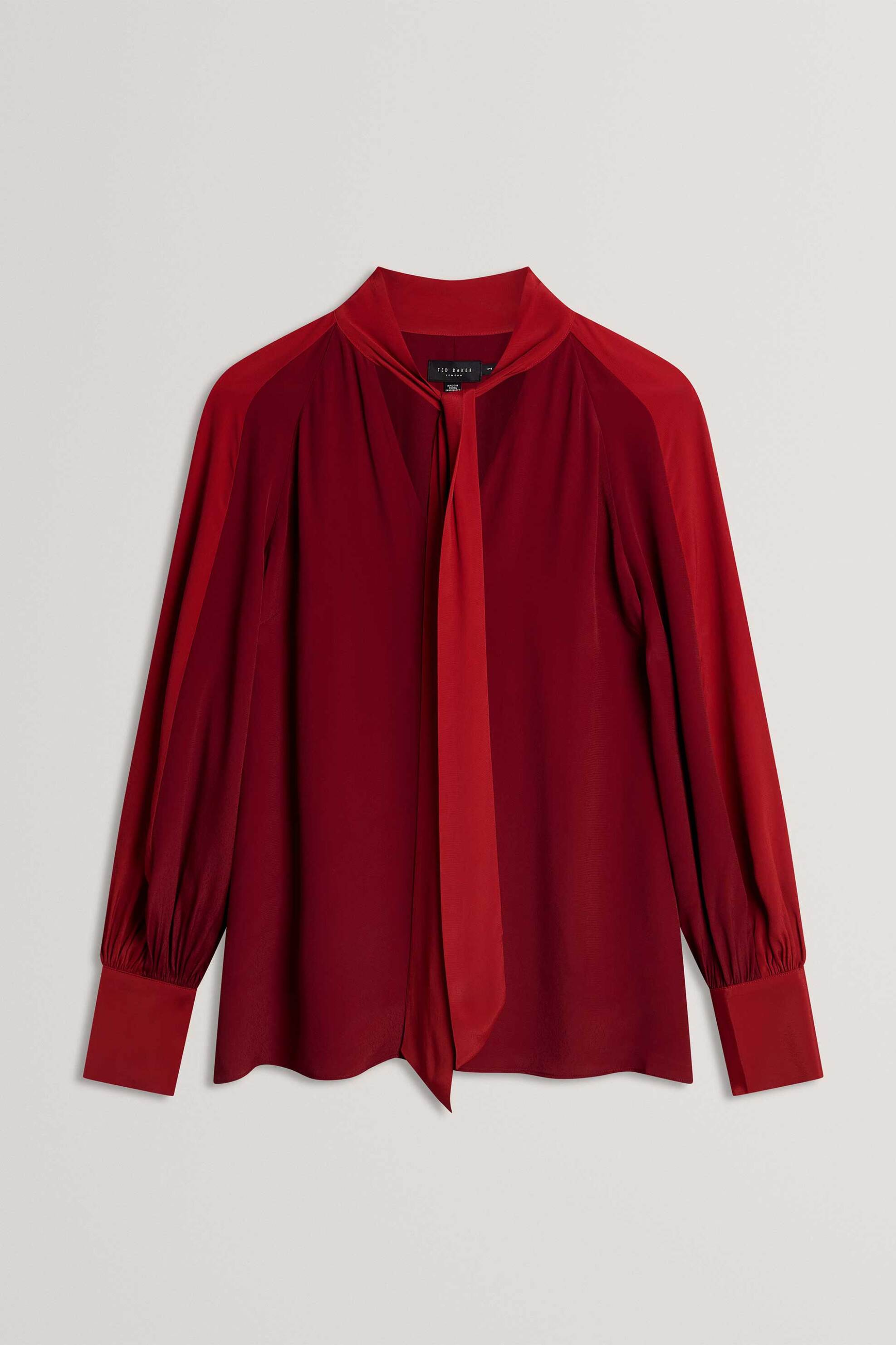 Ted Baker Γυναικεία Μπλούζα με Δέσιμο Στον Λαιμό Nehli - 284361 Κόκκινο