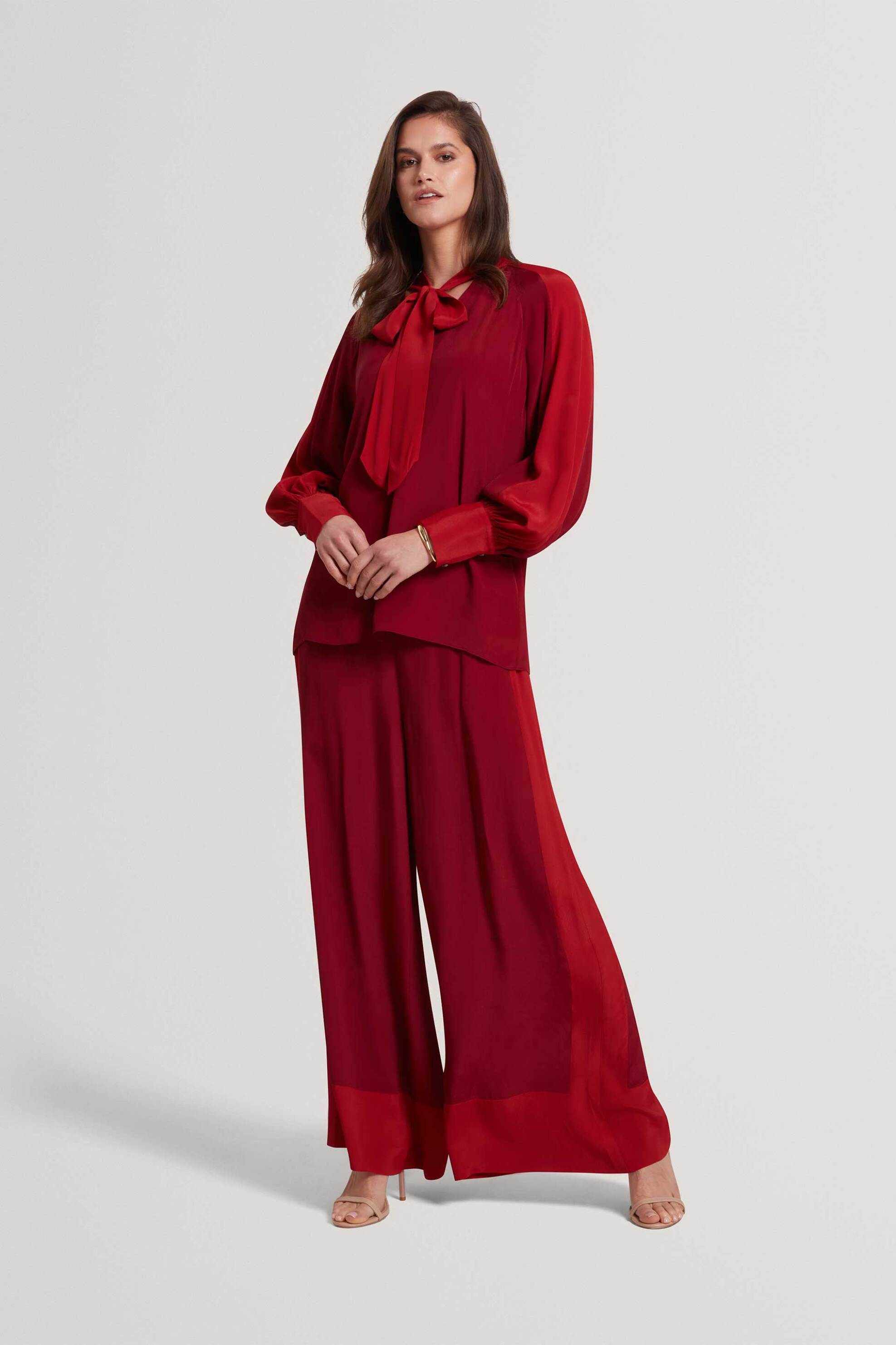 TED BAKER Ted Baker γυναικεία παντελόνα με colour block σχέδιο "Miranna" - 284766 Κόκκινο