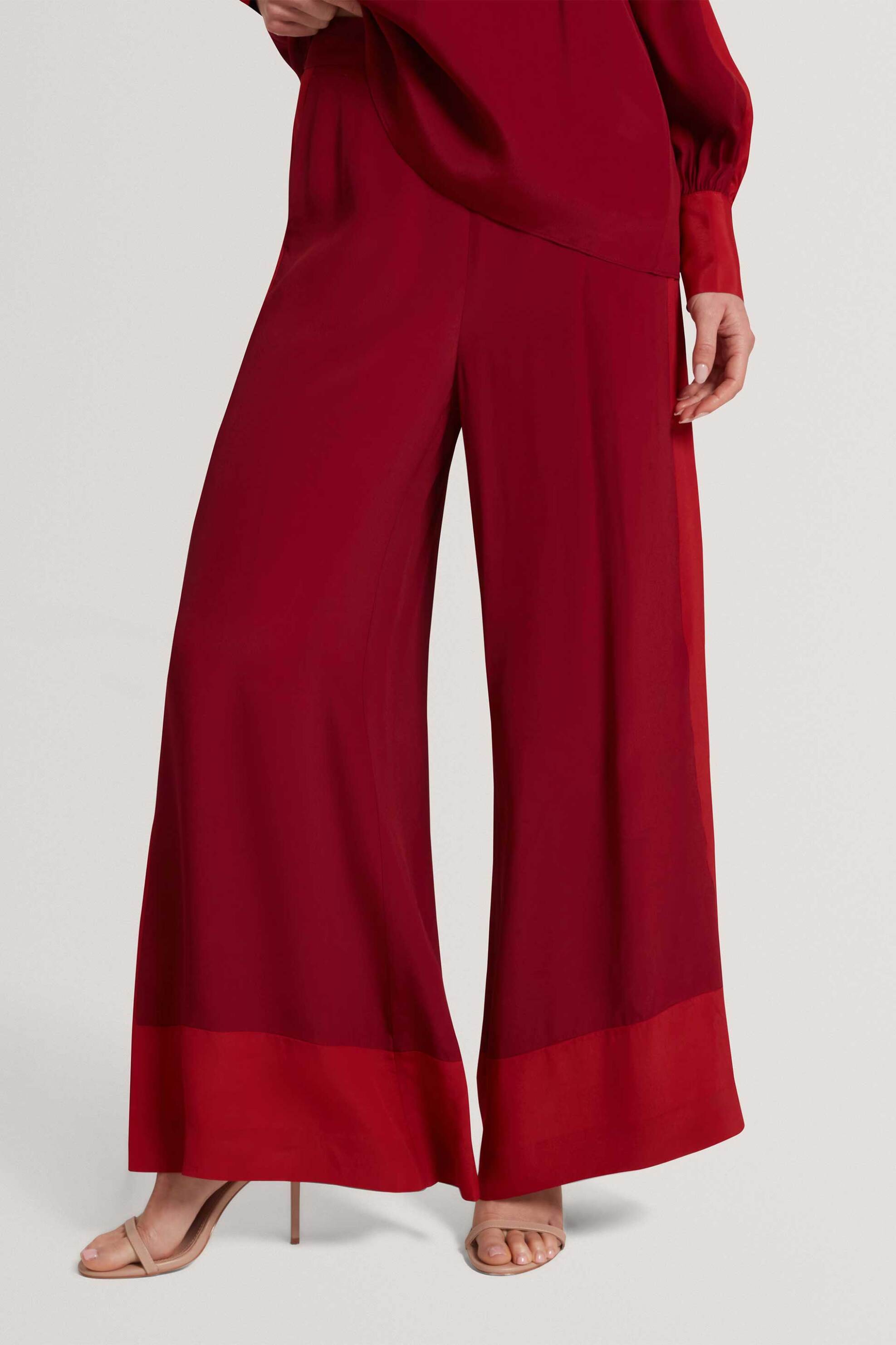 TED BAKER Ted Baker γυναικεία παντελόνα με colour block σχέδιο "Miranna" - 284766 Κόκκινο - 2