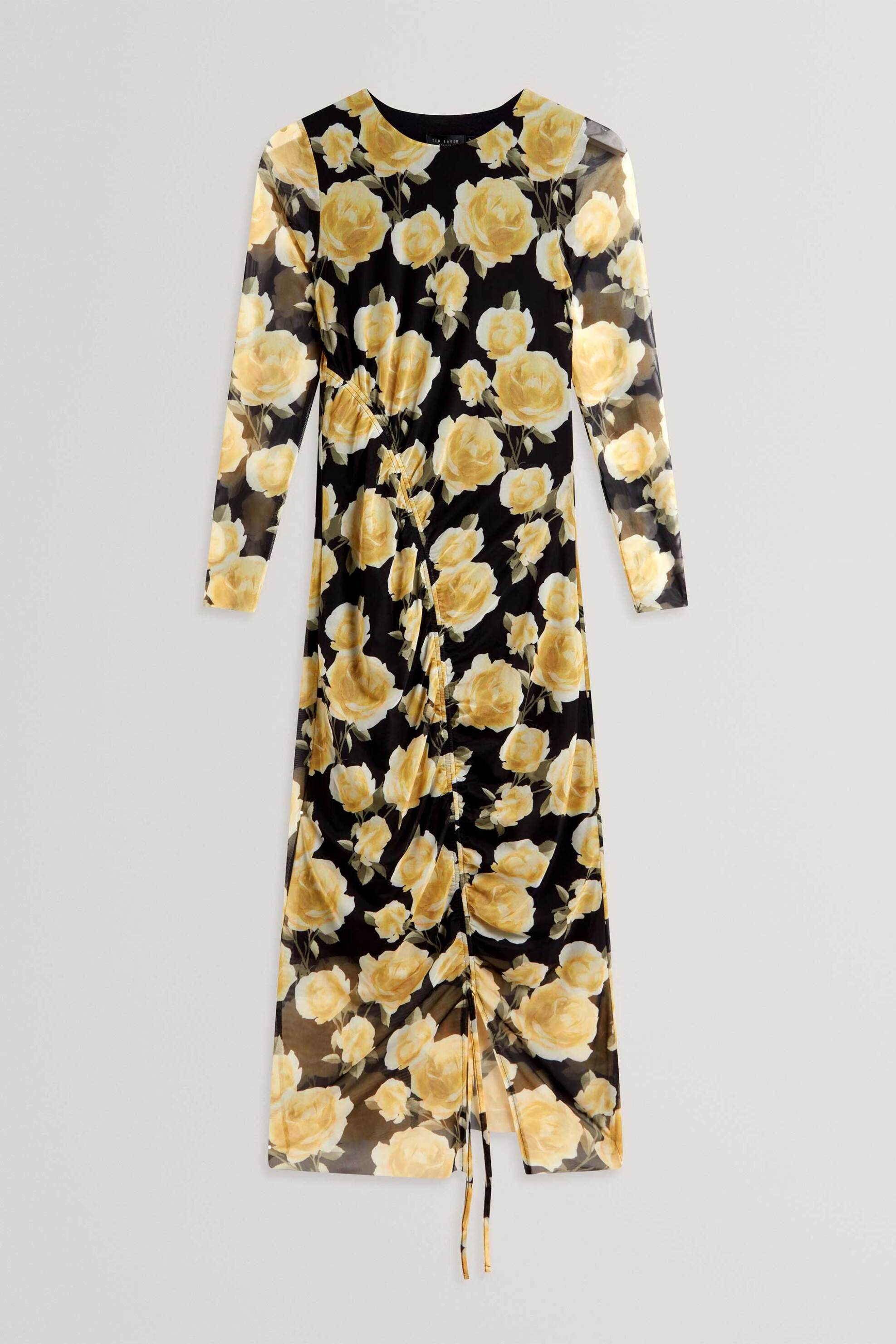 Ted Baker Γυναικείο Midi Φόρεμα με Print Elvyn - 284802 Μαύρο