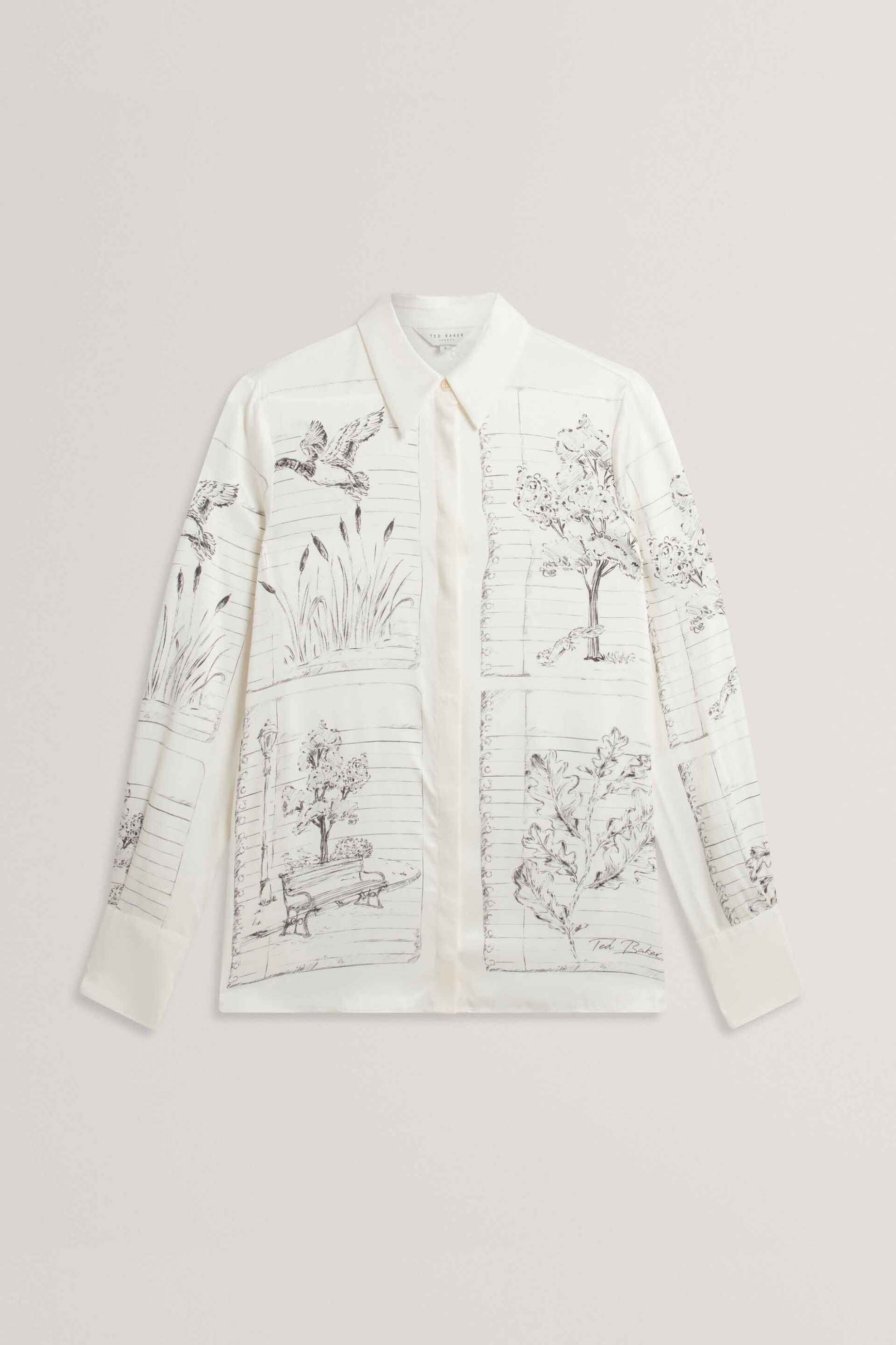 Ted Baker Γυναικείο Πουκάμισο με Print Rohbia - 284816 Εκρού