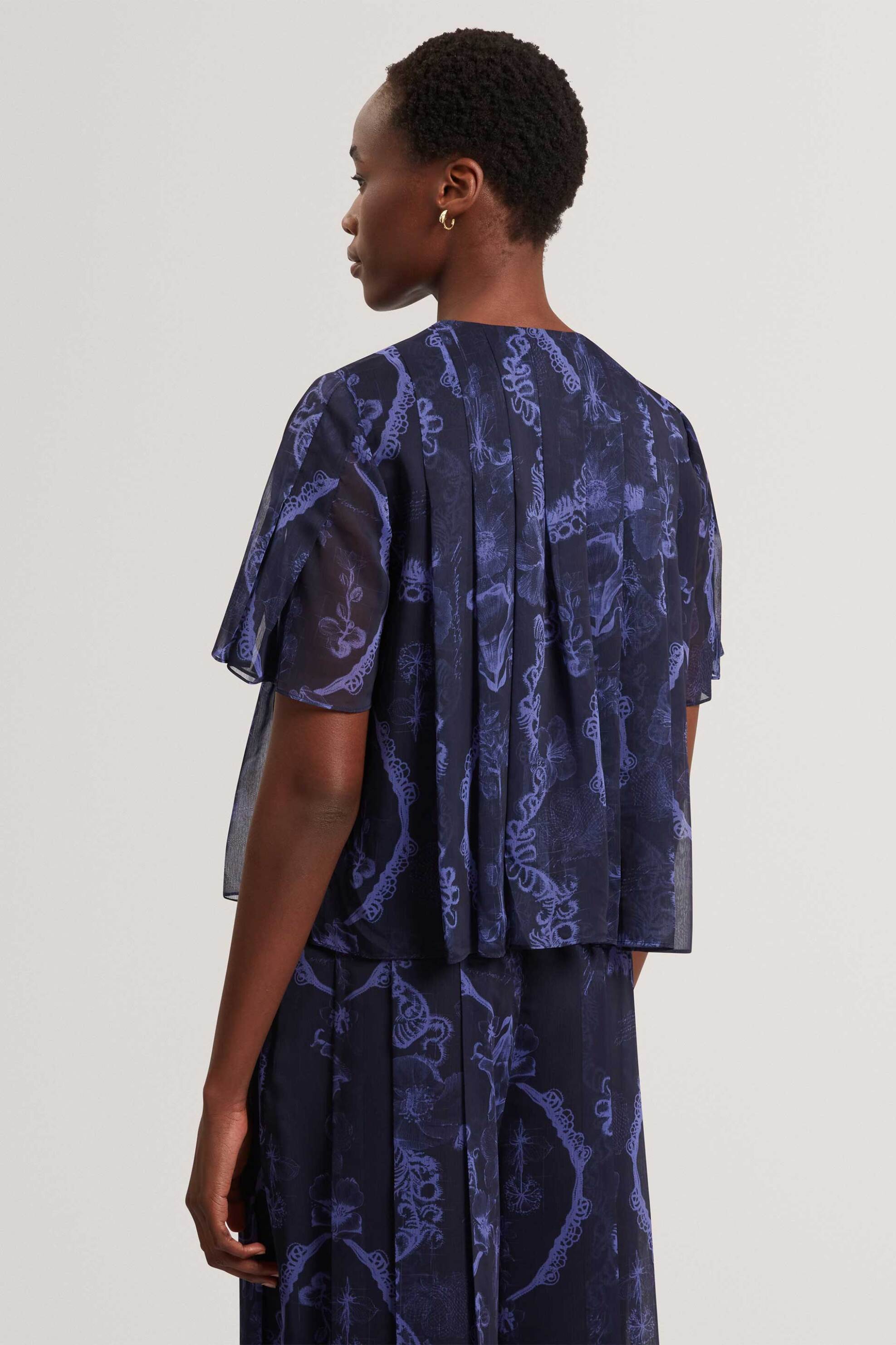 TED BAKER Ted Baker γυναικεία μπλούζα με πλισέ σχέδιο "Tullya" - 284817 Μπλε Σκούρο - 3