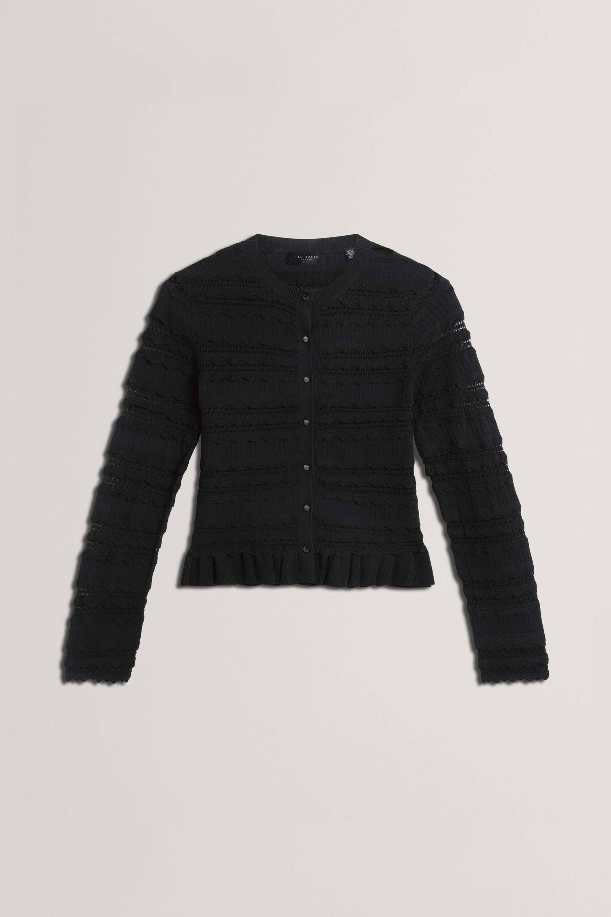 TED BAKER Ted Baker γυναικεία ζακέτα πλεκτή με βολάν "Avria" - 284874 Μαύρο - 3