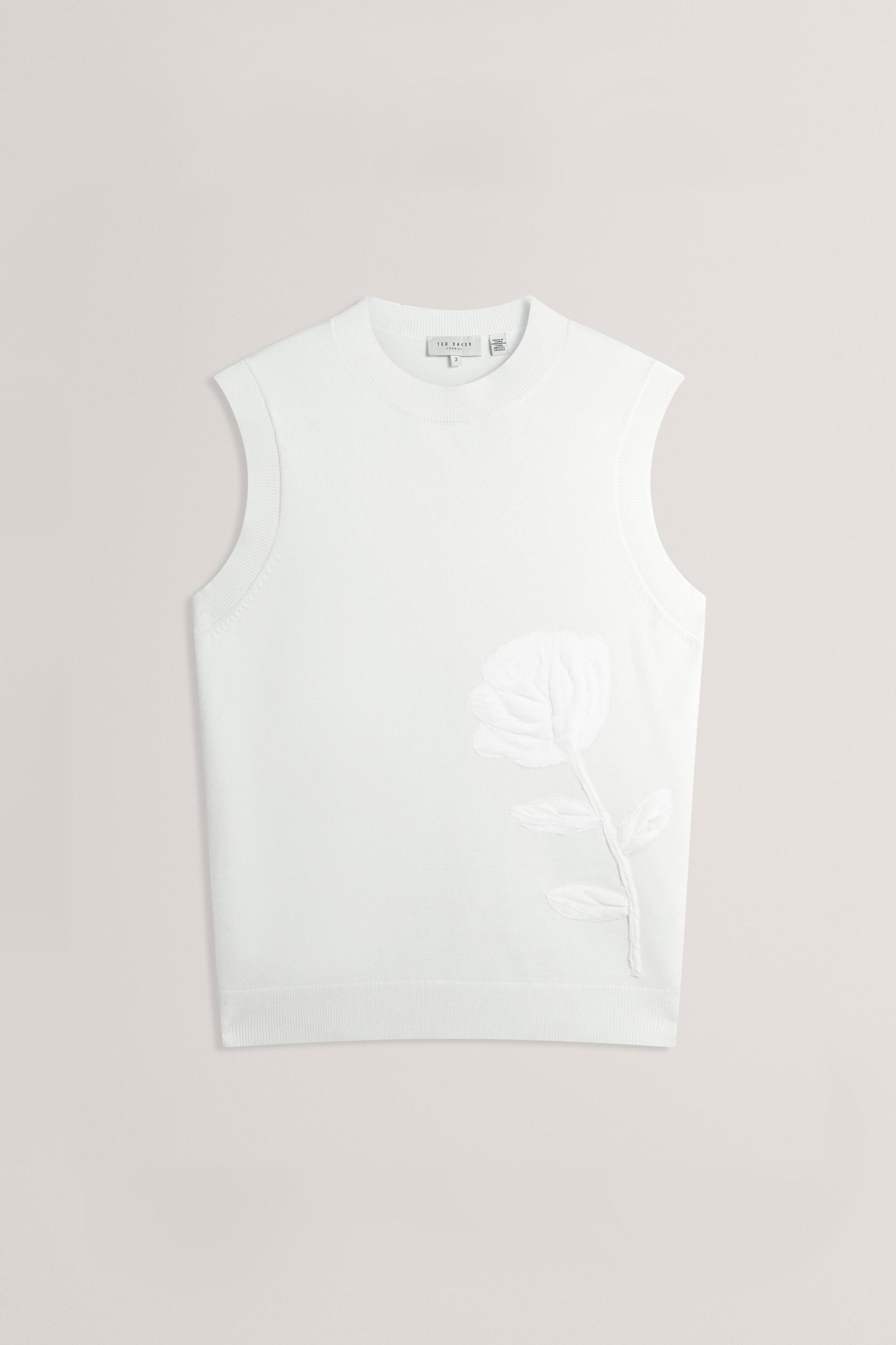 Ted Baker Γυναικείο Τοπ Πλεκτό Αμάνικο Nyeli - 284875 Εκρού