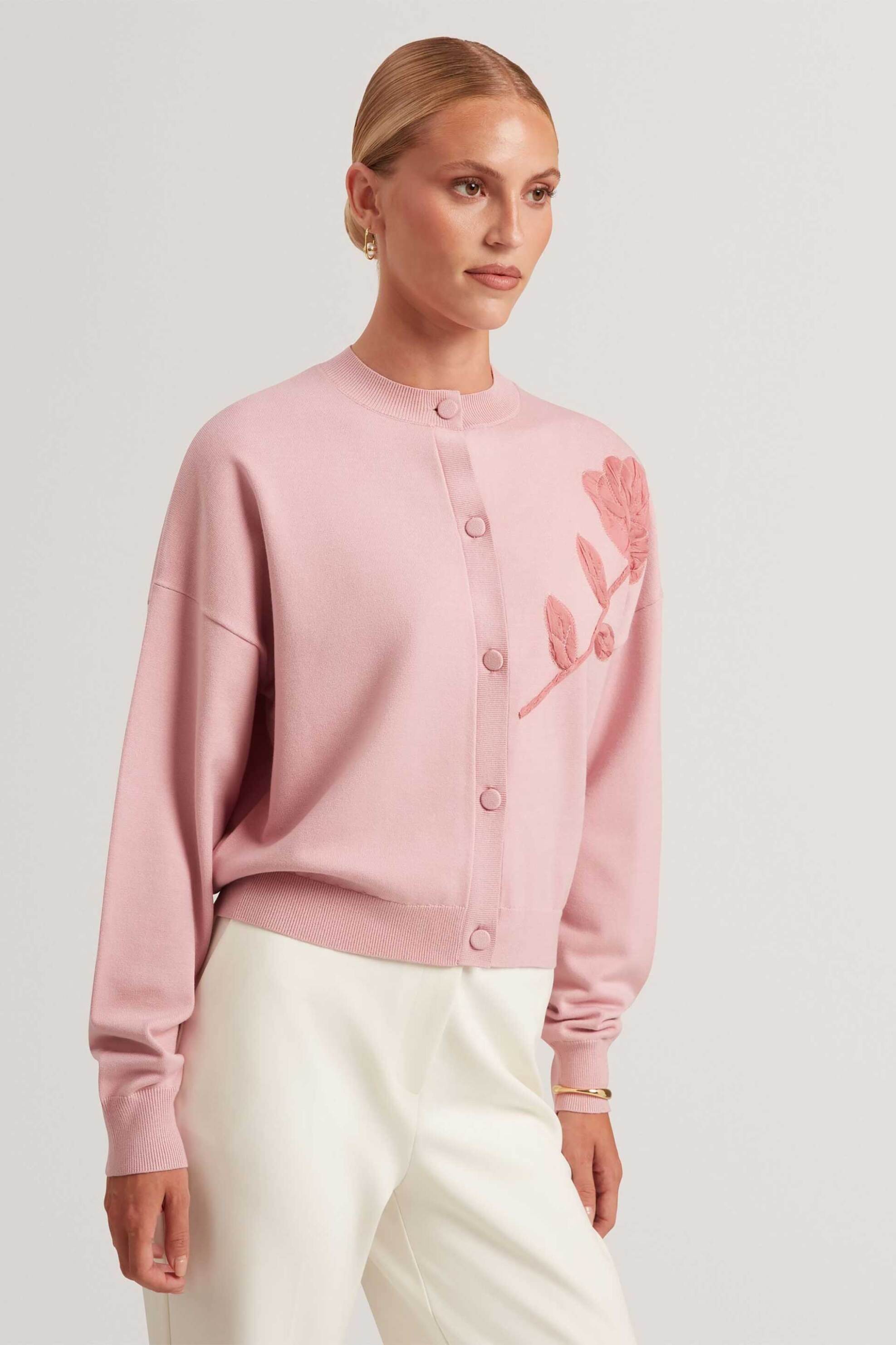 TED BAKER Ted Baker γυναικεία ζακέτα με απλικέ σχέδιο "Neslie" - 284876 Ροζ
