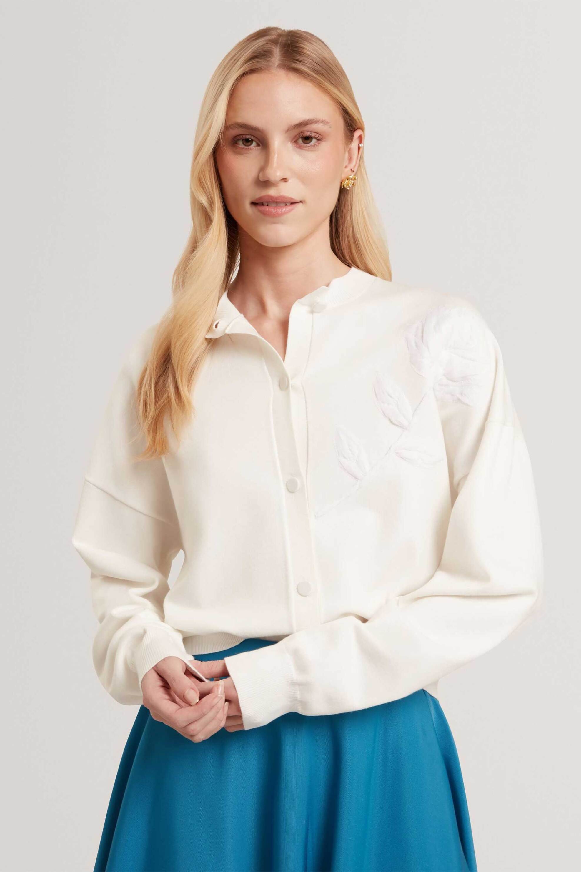 TED BAKER Ted Baker γυναικεία ζακέτα με απλικέ σχέδιο "Neslie" - 284876 Εκρού