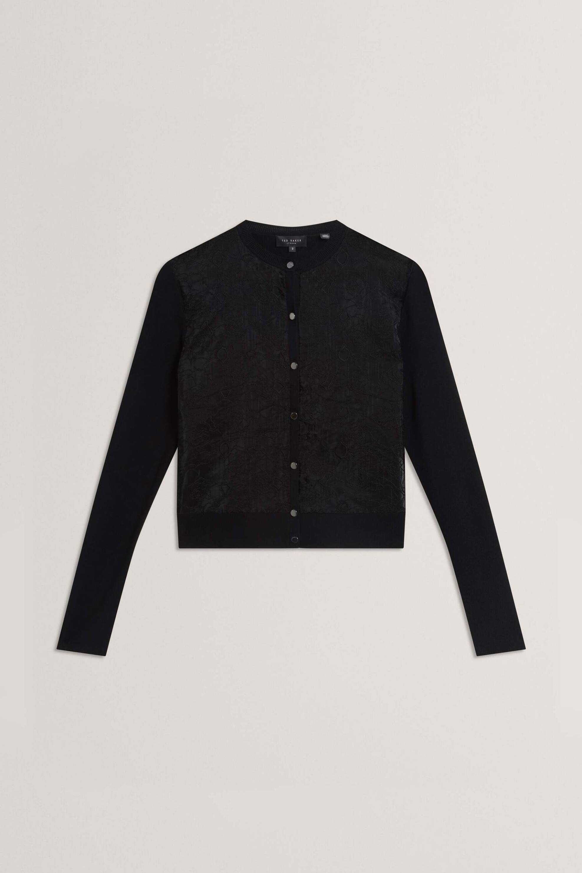TED BAKER Ted Baker γυναικεία ζακέτα με κεντημένη φλοράλ λεπτομέρεια "Voren" - 284893 Μαύρο - 4