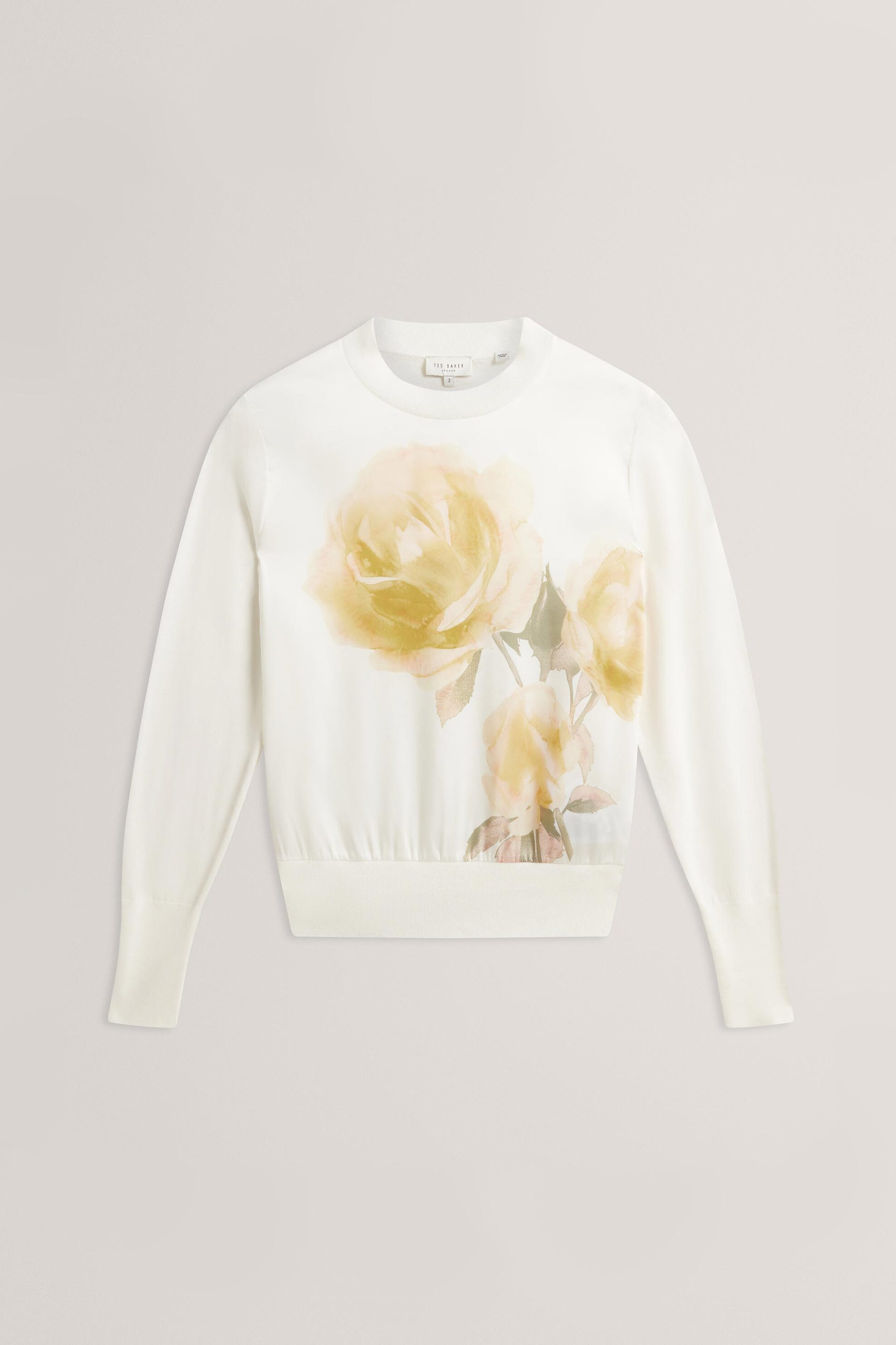 Ted Baker Γυναικεία Μπλούζα Πλεκτή με Floral Print Rosinn - 284895 Εκρού
