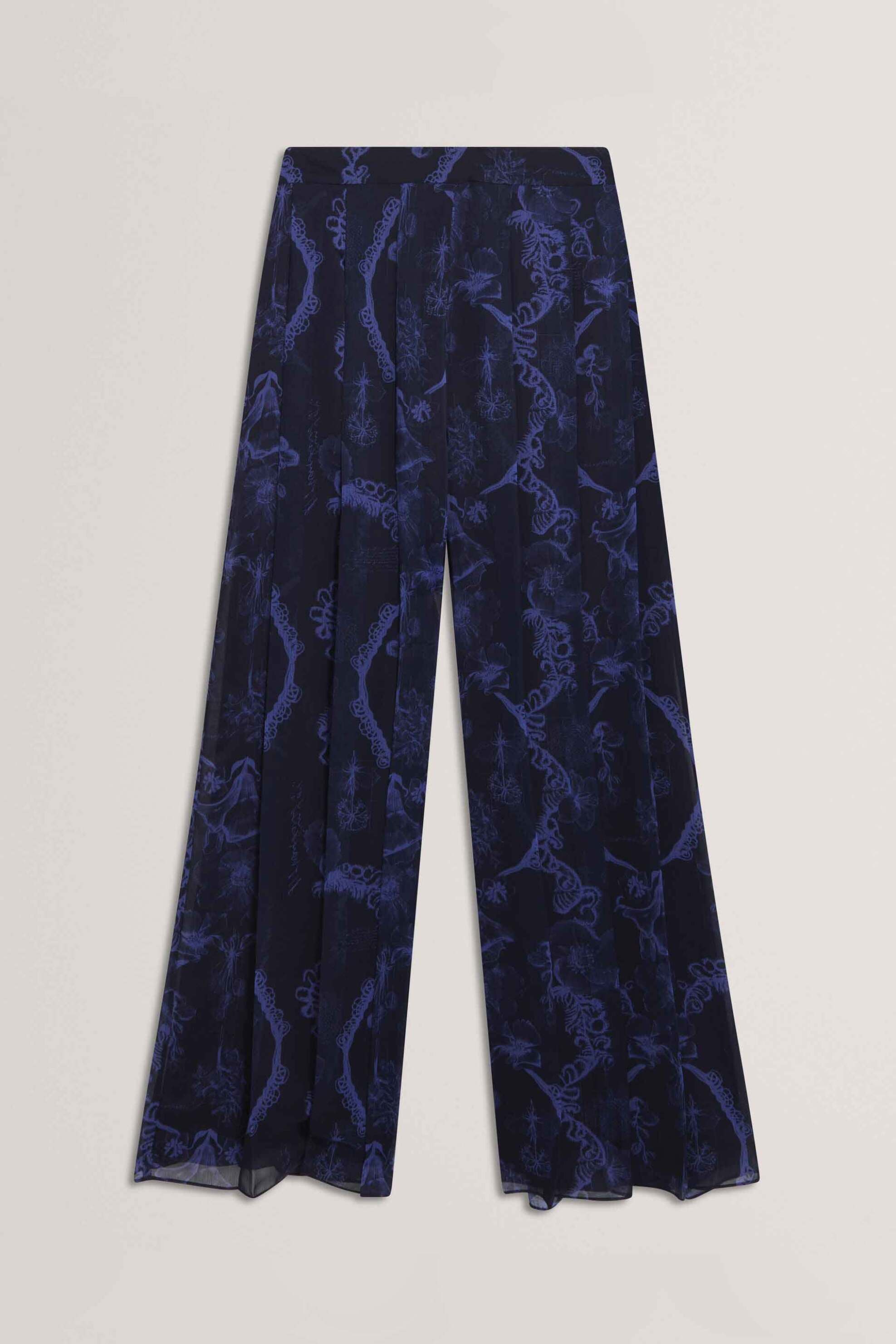 Ted Baker Γυναικεία Παντελόνα με Πλισέ Σχέδιο Tullya - 284972 Μπλε Σκούρο