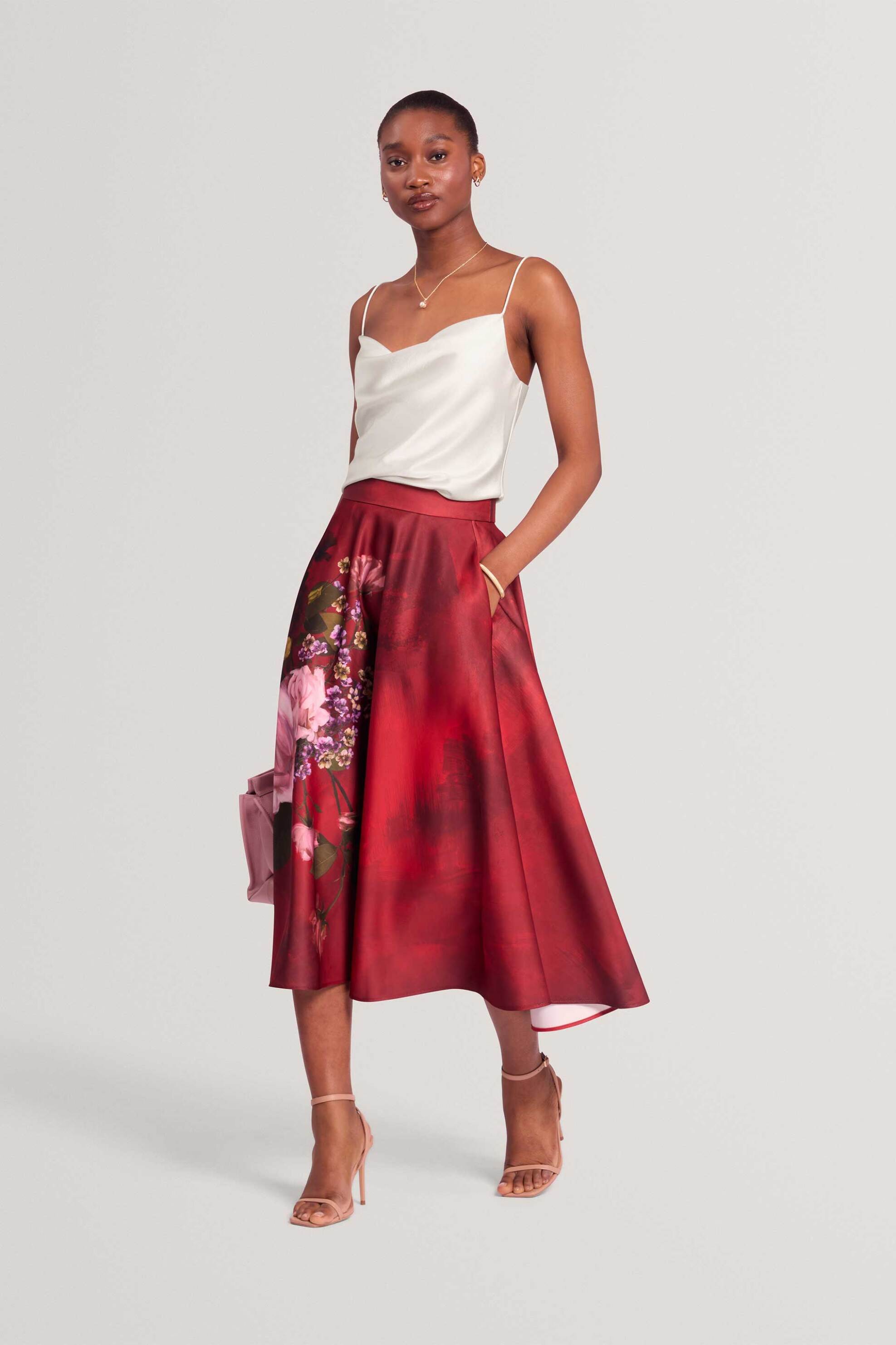 Ted Baker γυναικείο σατέν τοπ ντραπέ 