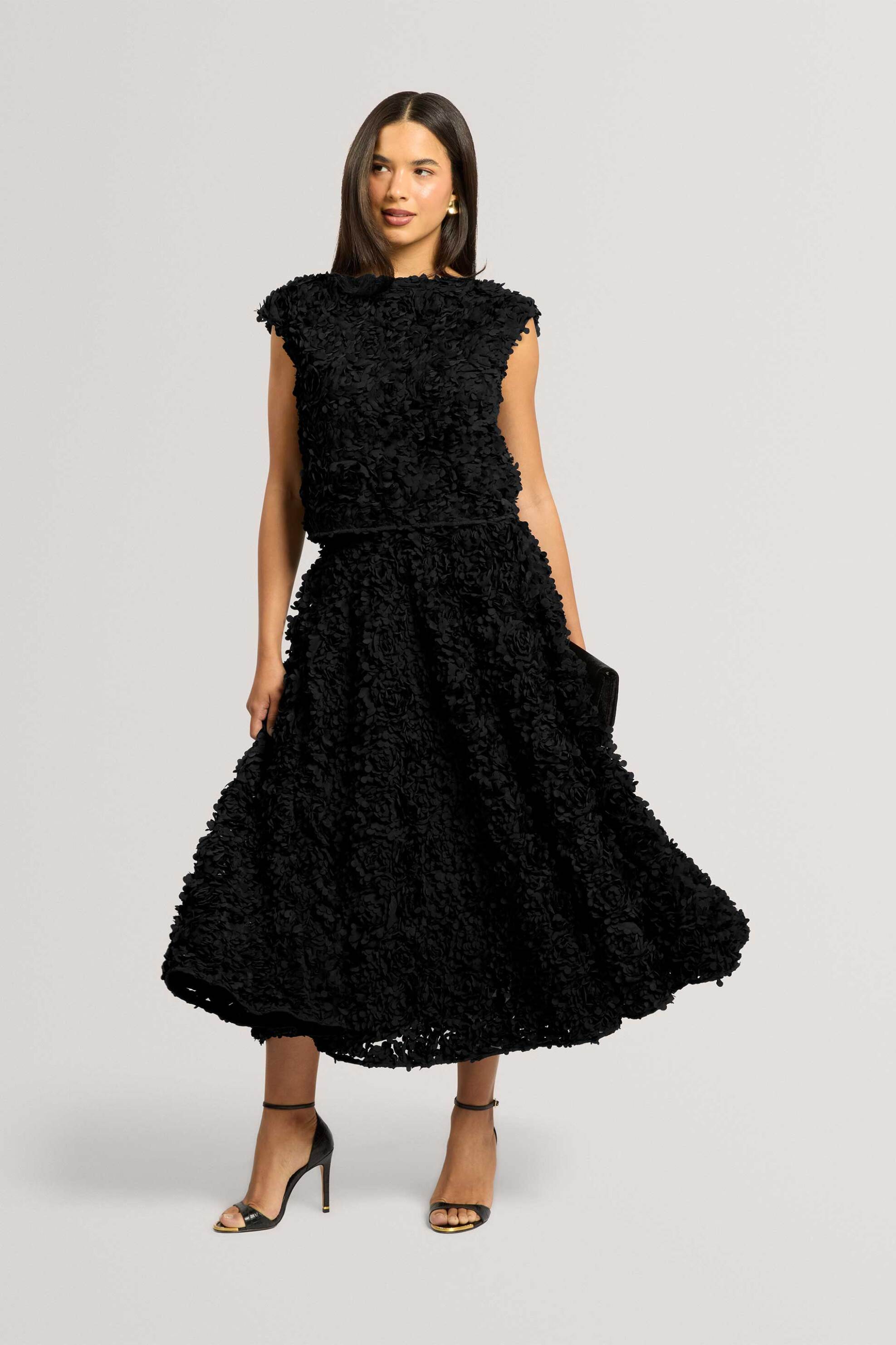 TED BAKER Ted Baker γυναικεία φούστα με ανάγλυφο ύφασμα με τρισδιάστατη υφή "Solica" - 285156 Μαύρο