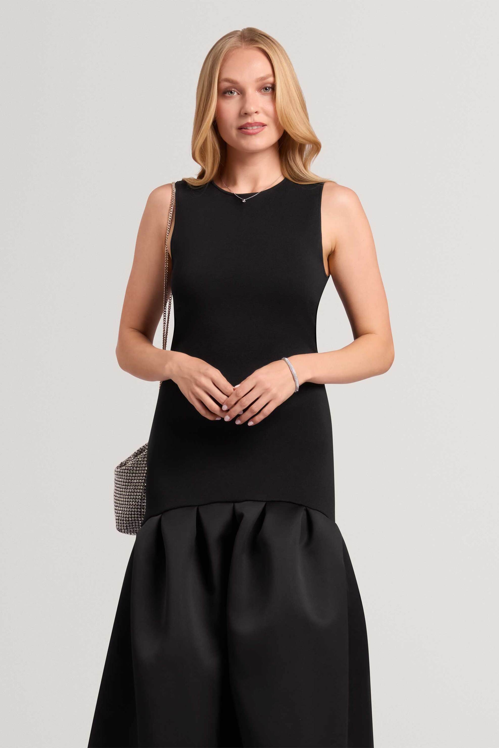 Ted Baker γυναικείο midi φόρεμα με σατέν κάτω μέρος 