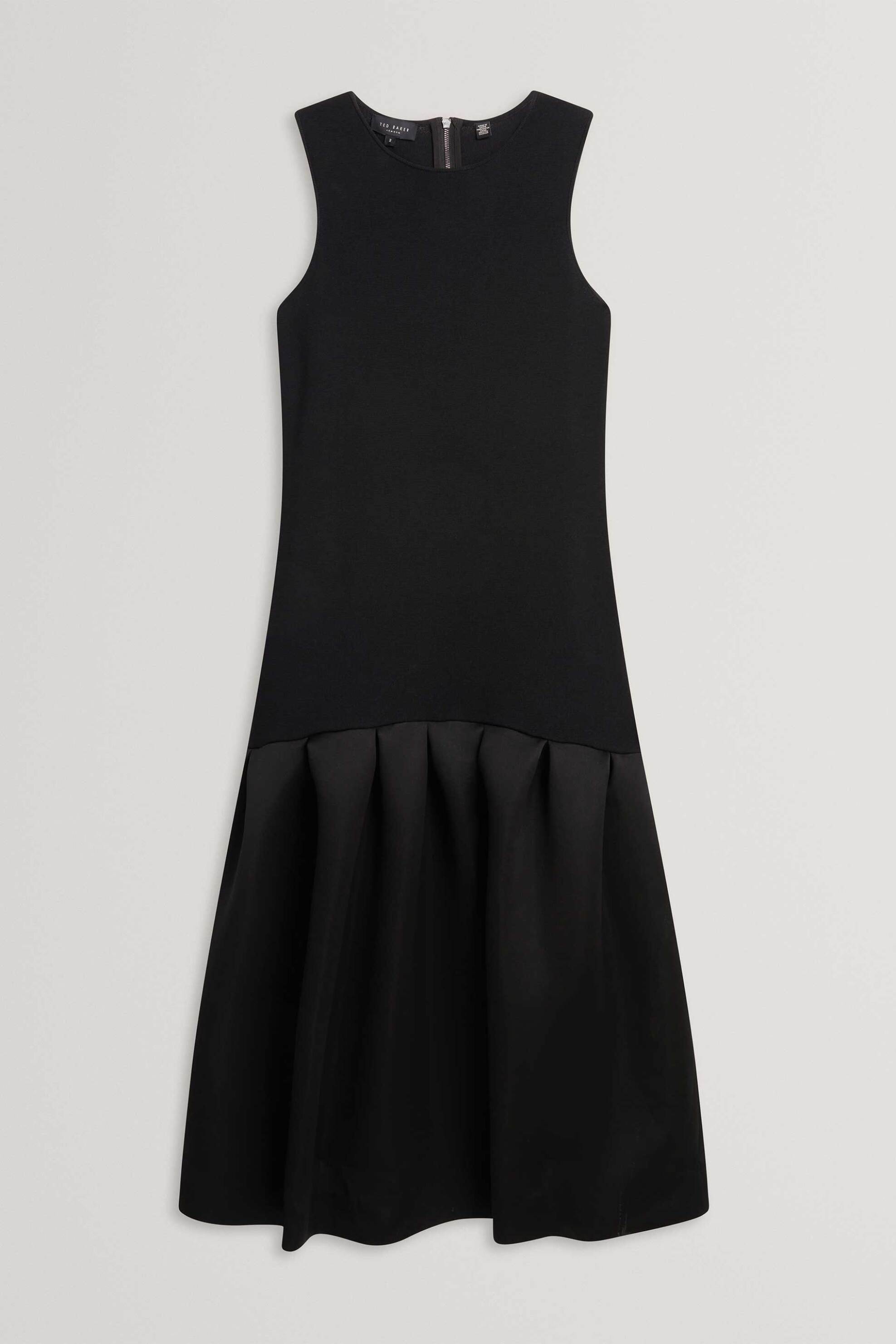 Ted Baker Γυναικείο Midi Φόρεμα με Σατέν Κάτω Μέρος Lylora - 285238 Μαύρο