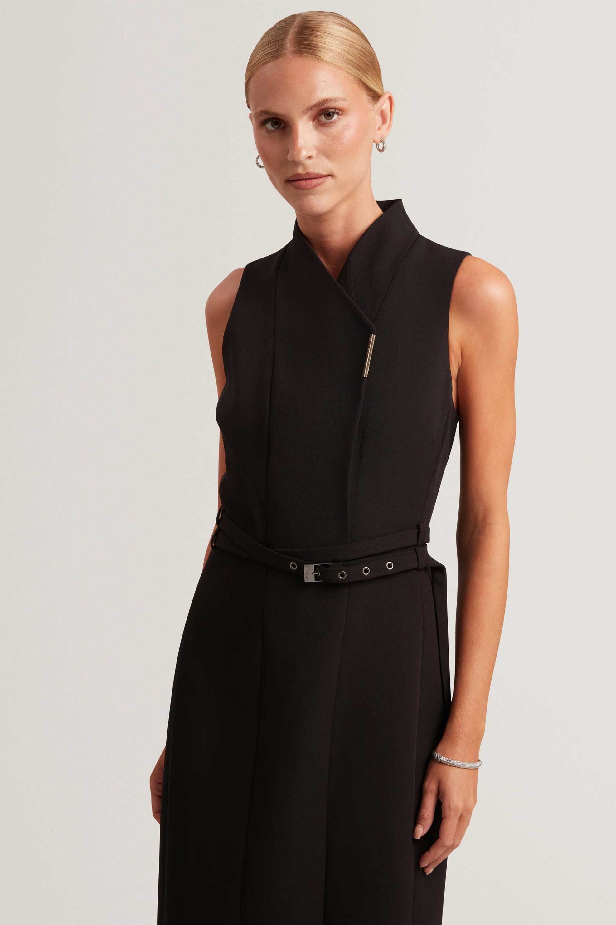 Ted Baker γυναικείο midi φόρεμα αμάνικο 