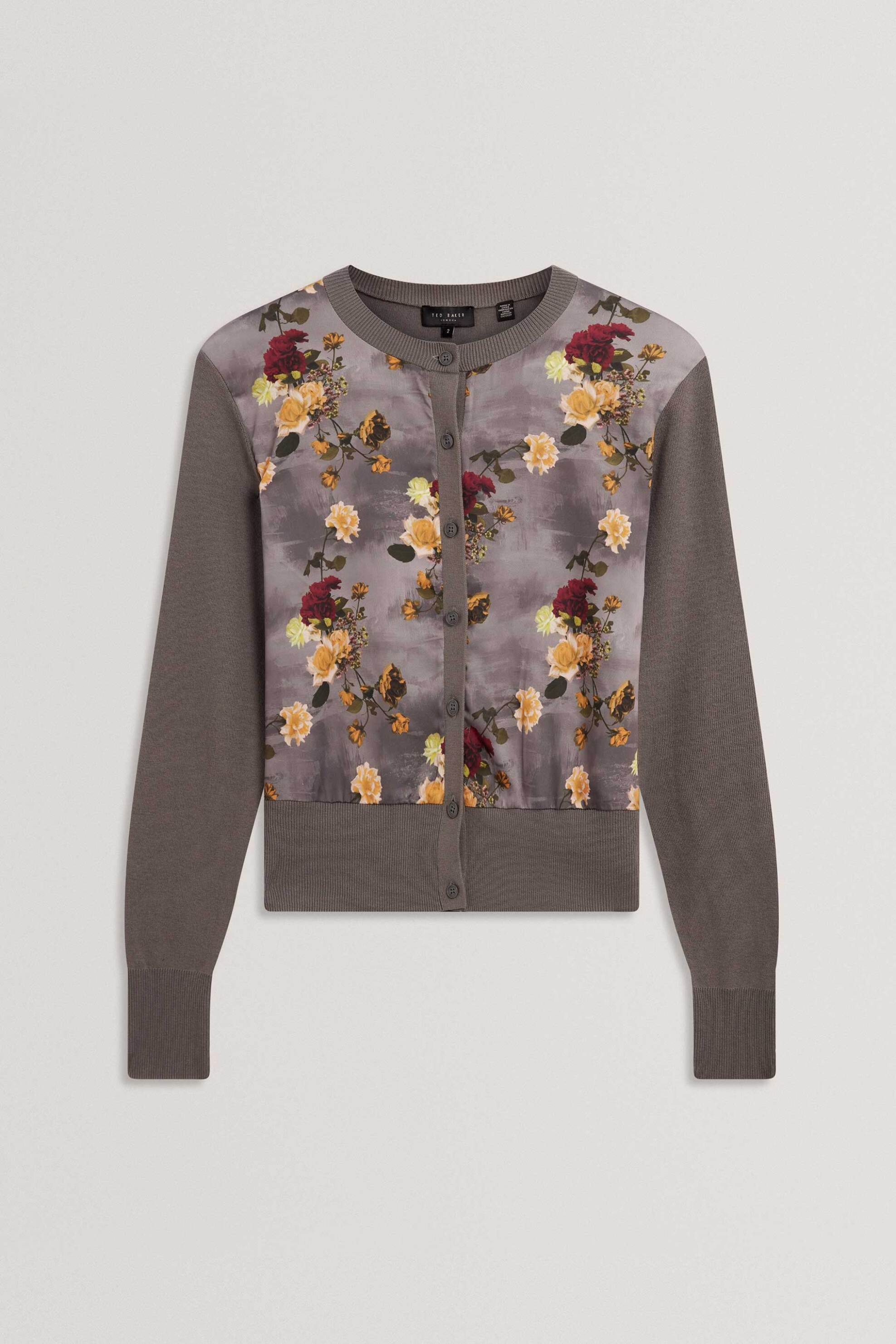 TED BAKER Ted Baker γυναικεία ζακέτα με floral print "Rosalah" - 285654 Γκρι - 4