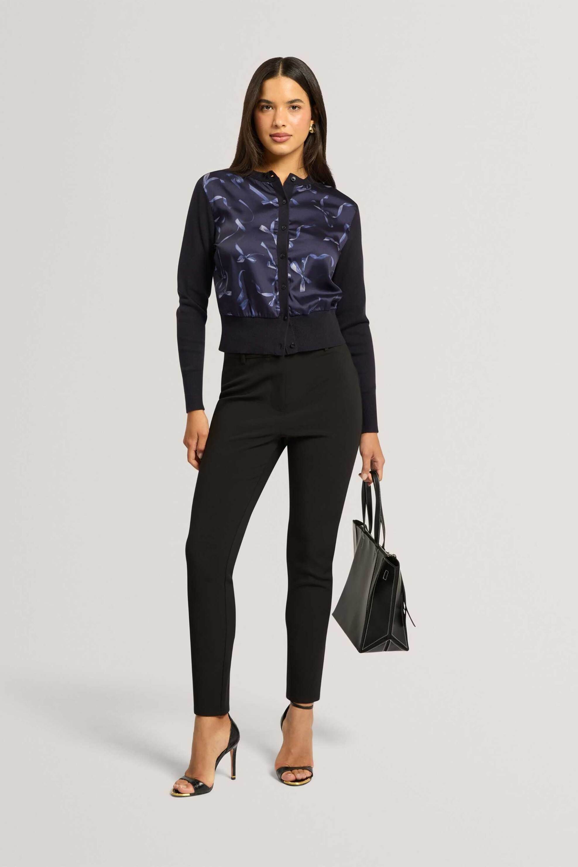 TED BAKER Ted Baker γυναικεία ζακέτα με bow print "Tayana" - 286105 Μπλε Σκούρο - 2