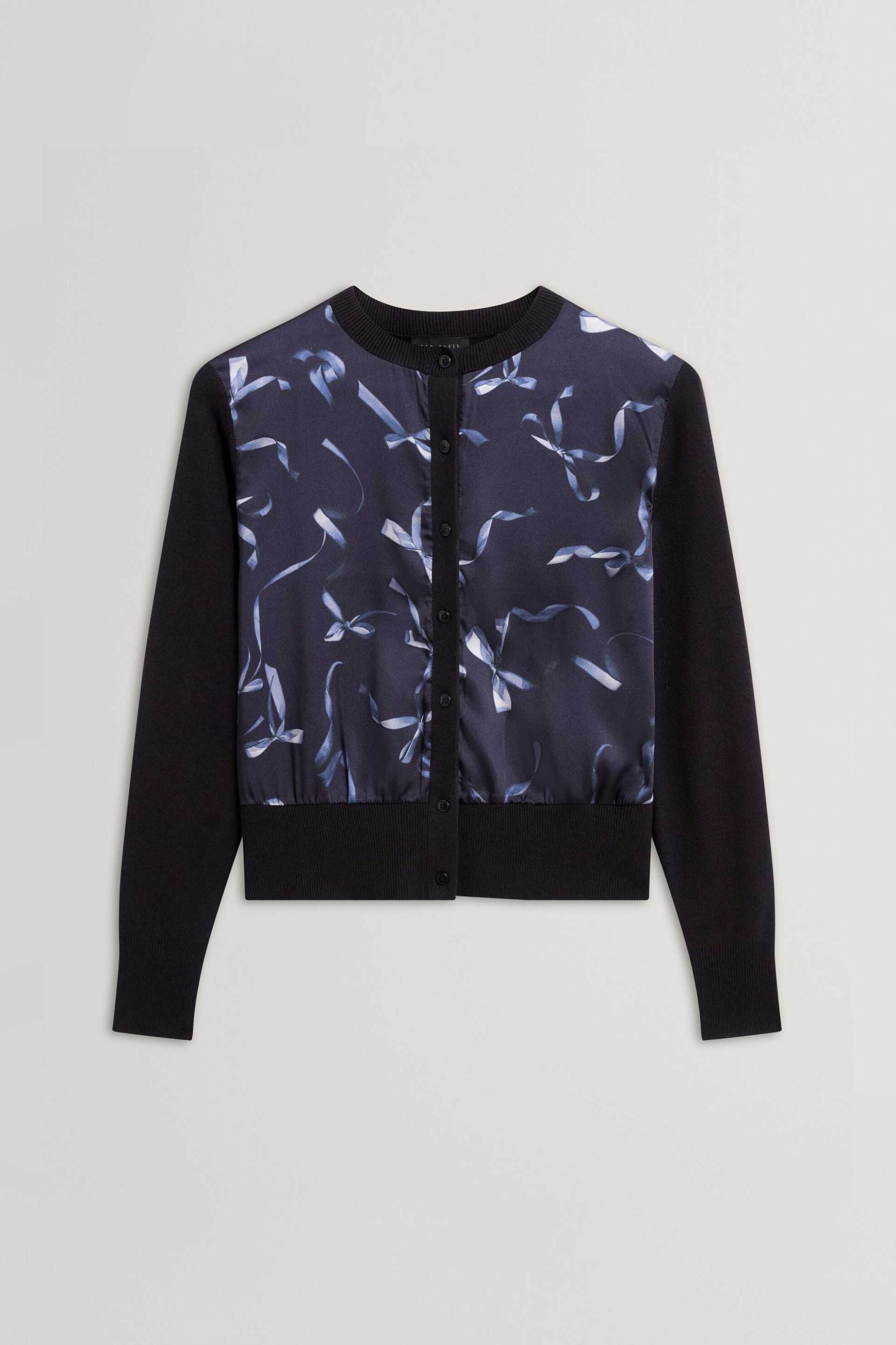 TED BAKER Ted Baker γυναικεία ζακέτα με bow print "Tayana" - 286105 Μπλε Σκούρο - 4