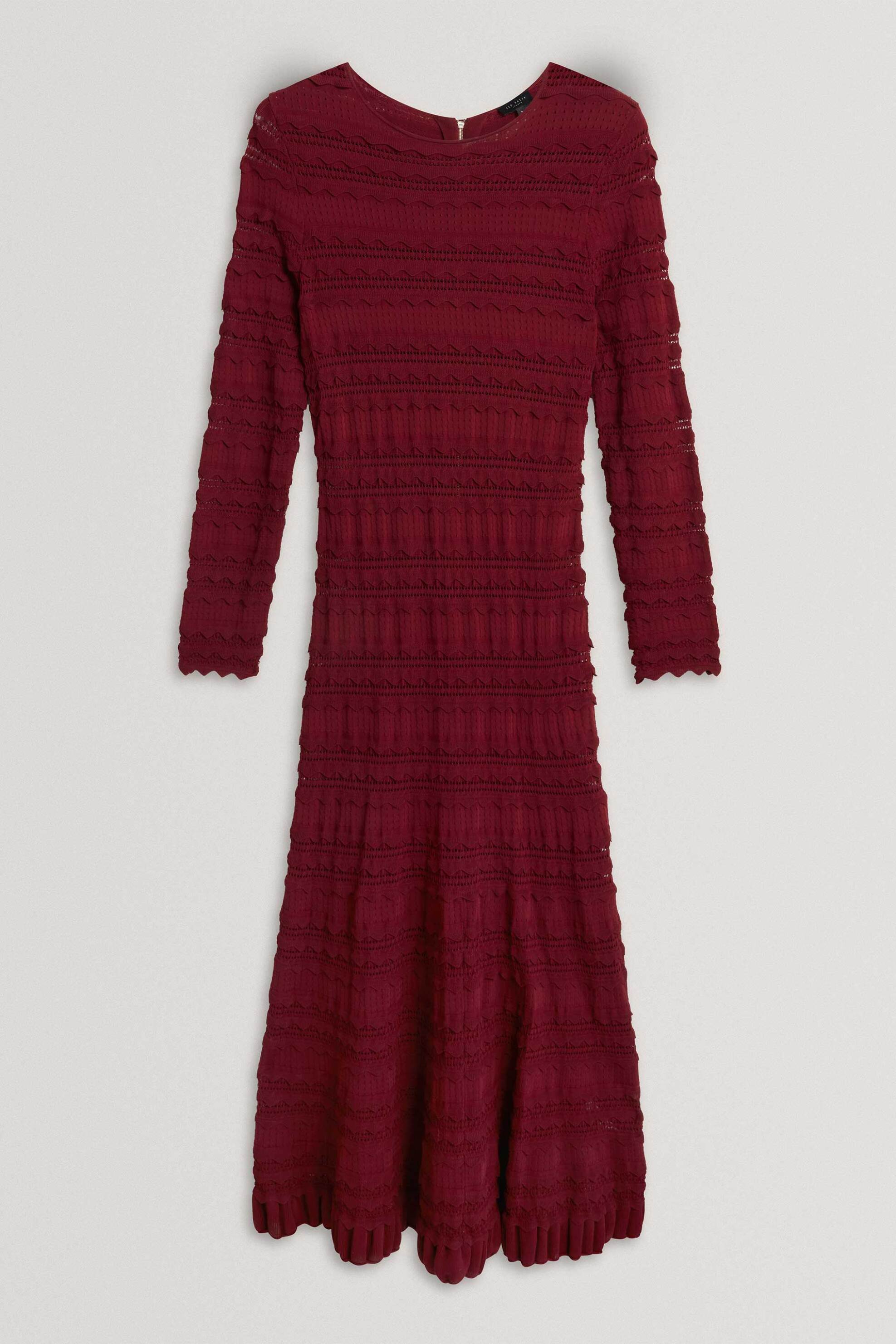 Ted Baker Γυναικείο Midi Φόρεμα Πλεκτό Kaseya - 286141 Μπορντό