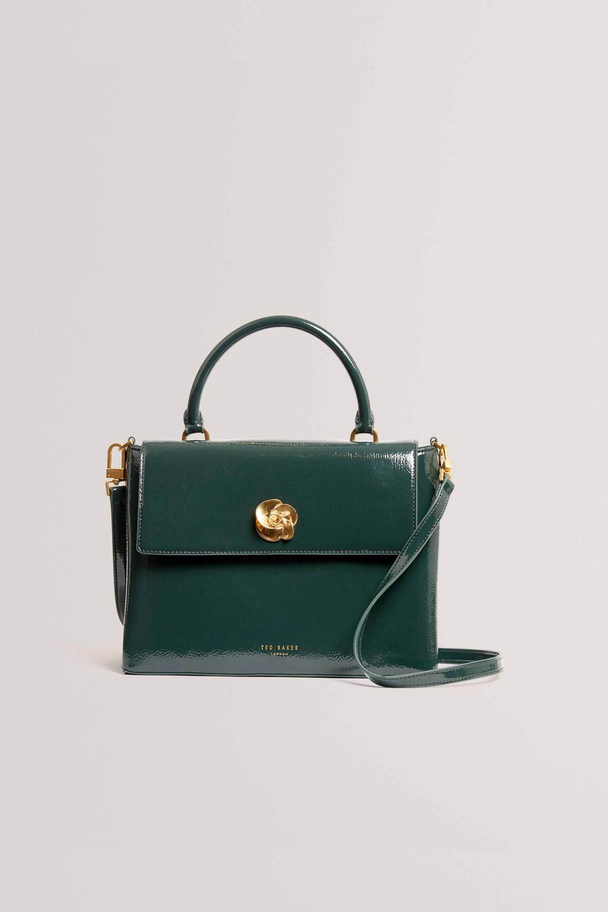 Ted Baker γυναικεία τσάντα χειρός με μεταλλικό λουλούδι "Rosenau" | ONE SIZE