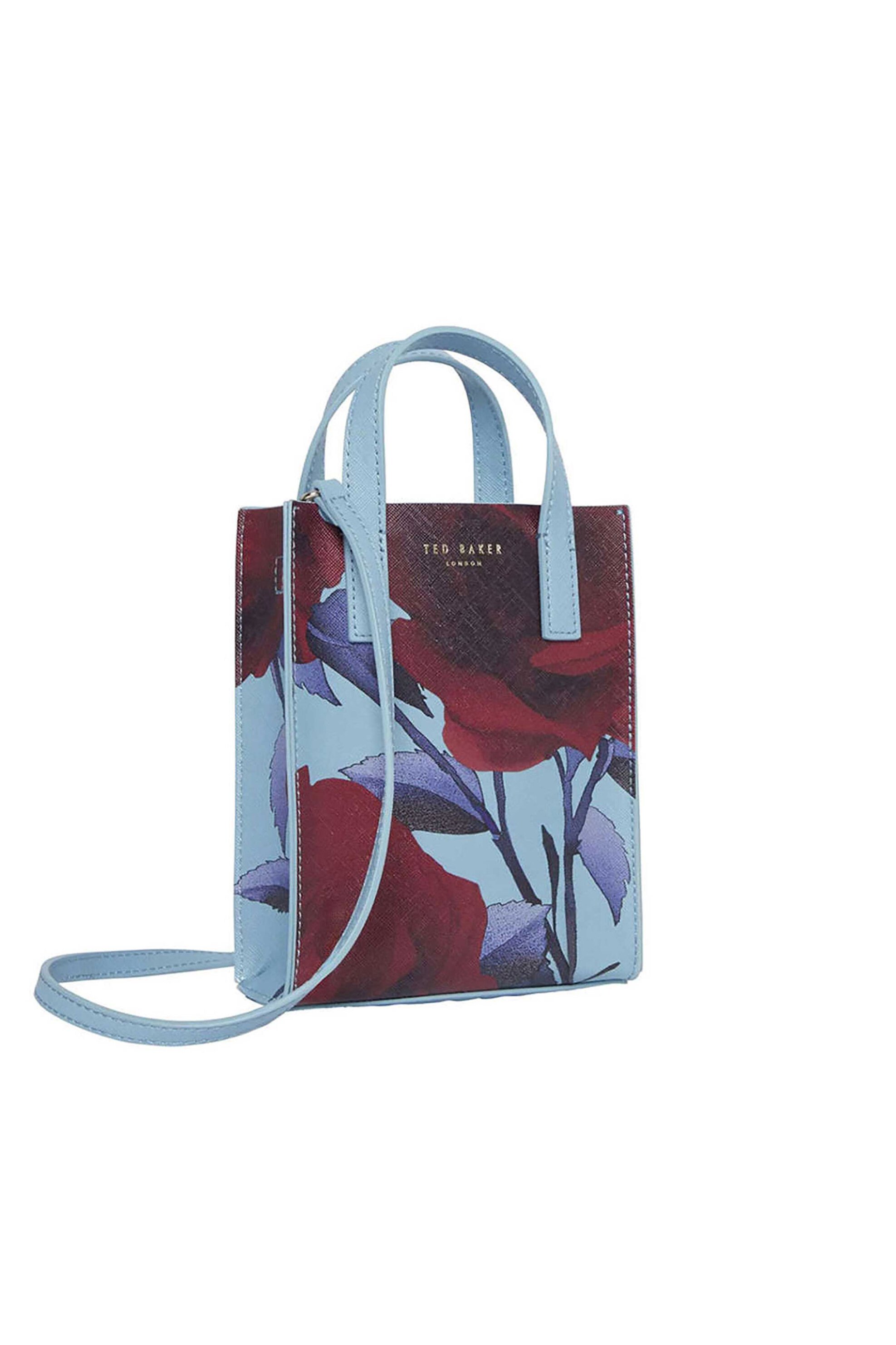Ted Baker γυναικείo mini bag με floral print "Everrly" - 282648 Μπλε Baby