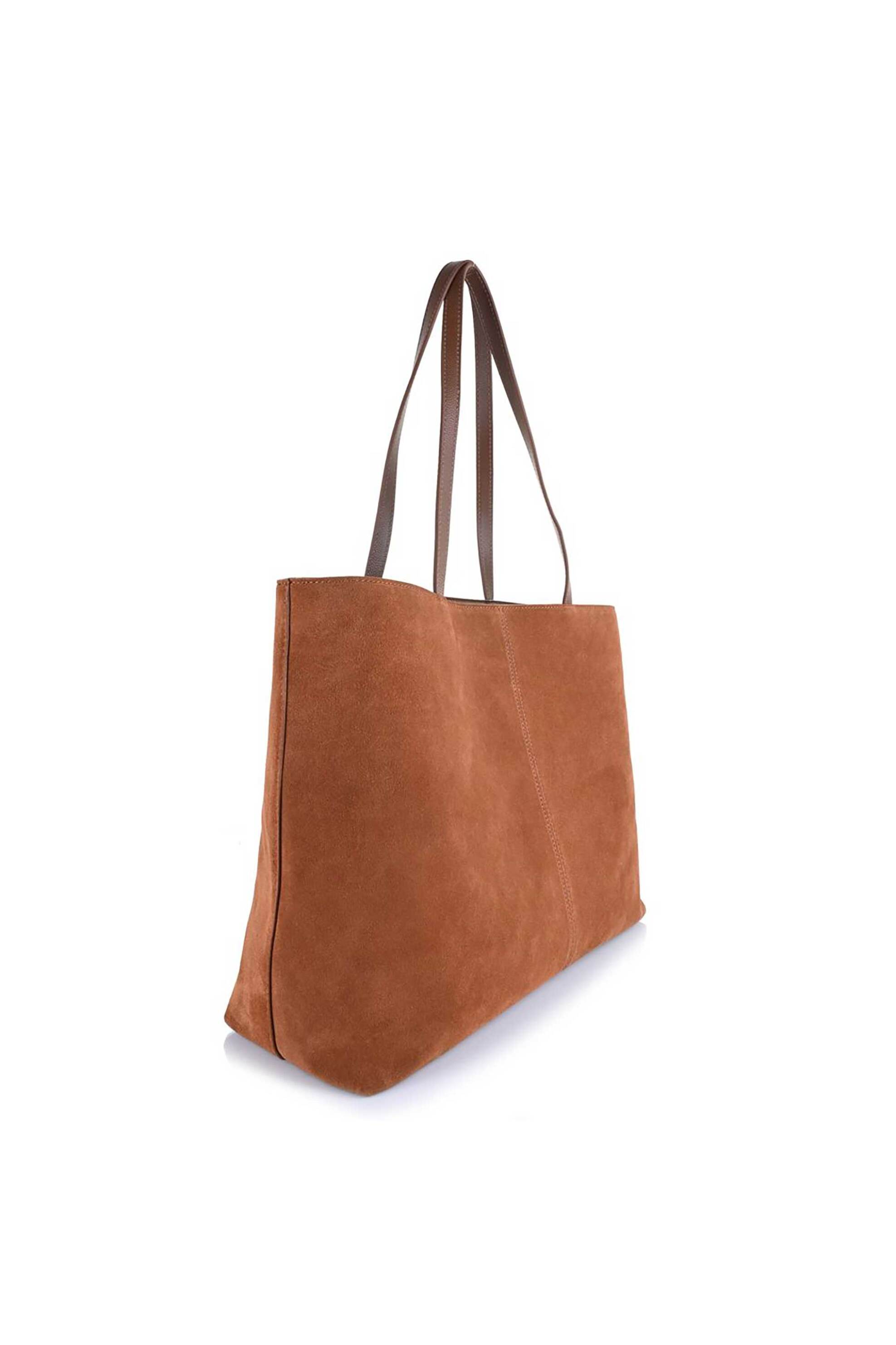 Ted Baker γυναικεία suede τσάντα ώμου tote "Symona" - 282685 Καφέ φωτογραφία