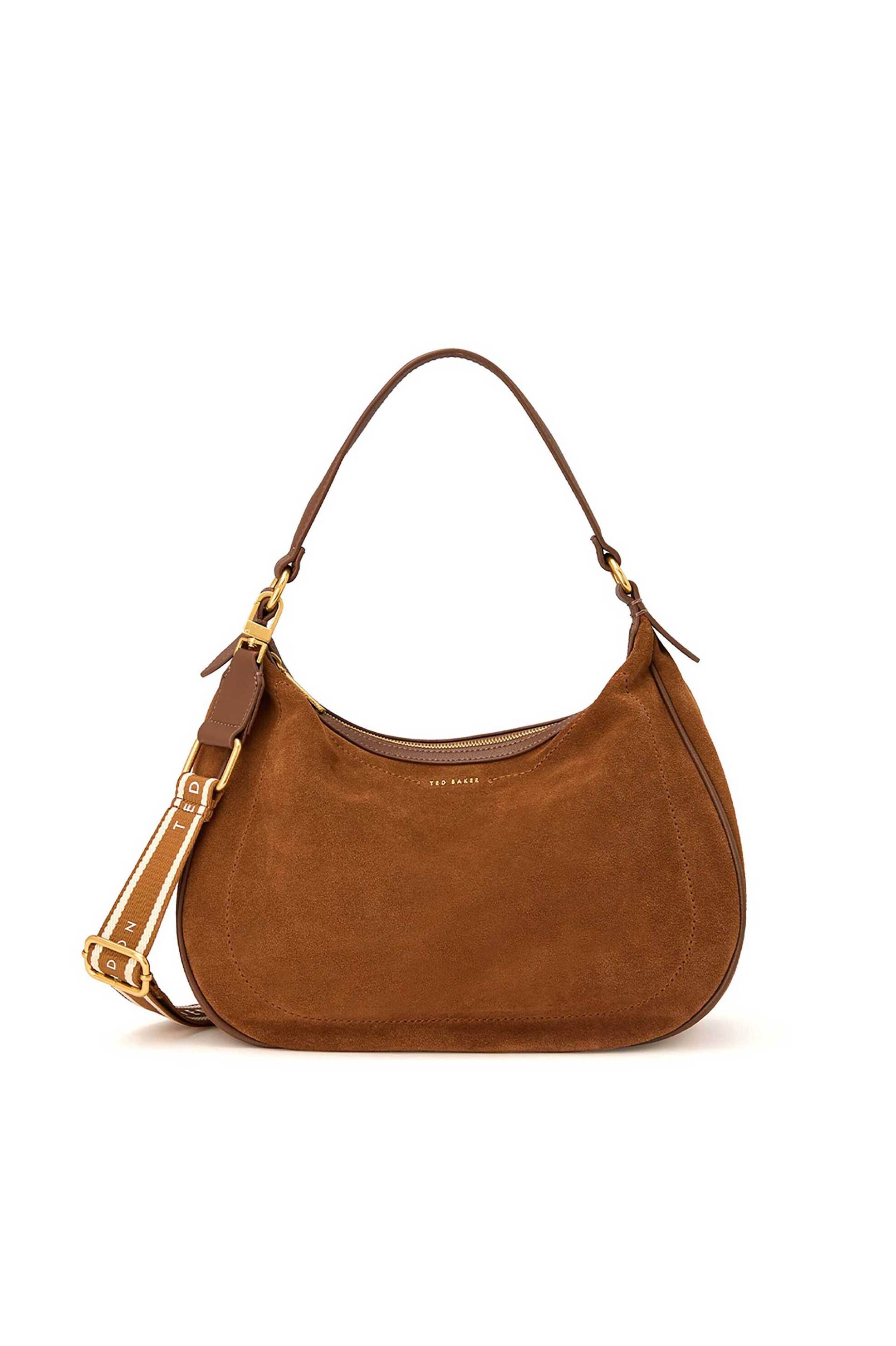 Ted Baker γυναικεία hobo suede τσάντα ''Samiyra Webbing'' - 282686 Καφέ