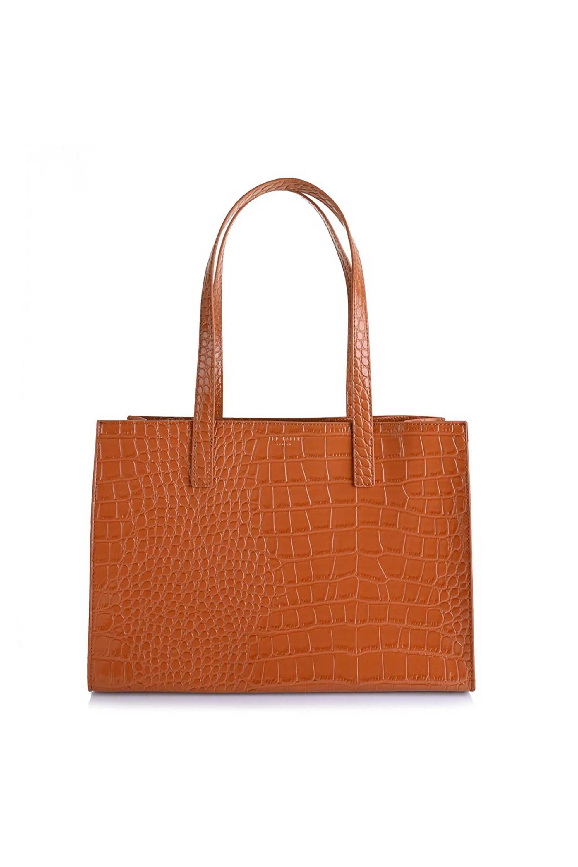 Ted Baker γυναικεία τσάντα ώμου με κροκό σχέδιο "Welona" - 282818 Καφέ Ανοιχτό