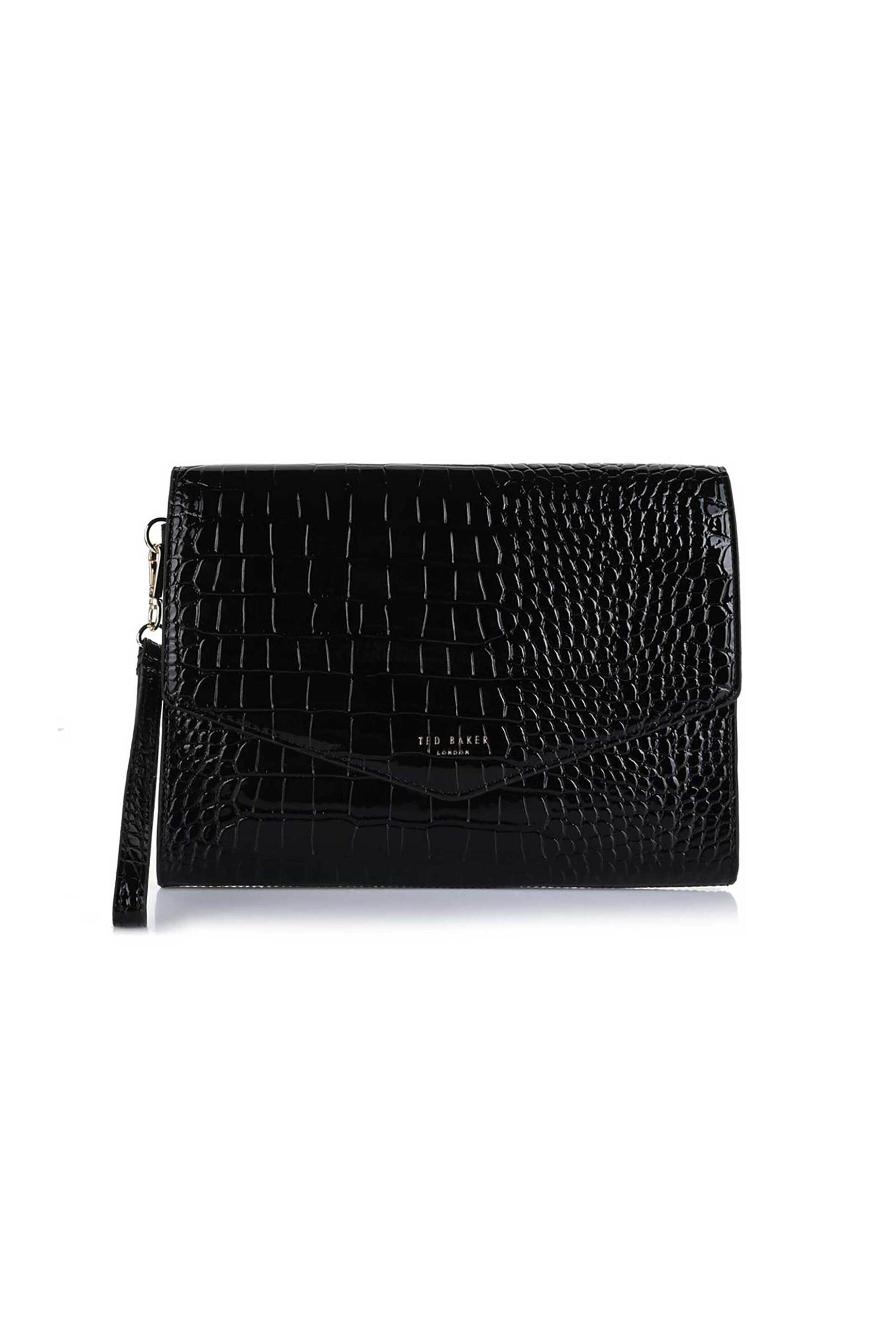 Ted Baker γυναικείo clutch με κροκό σχέδιο "Wesslie" - 282823 Μαύρο