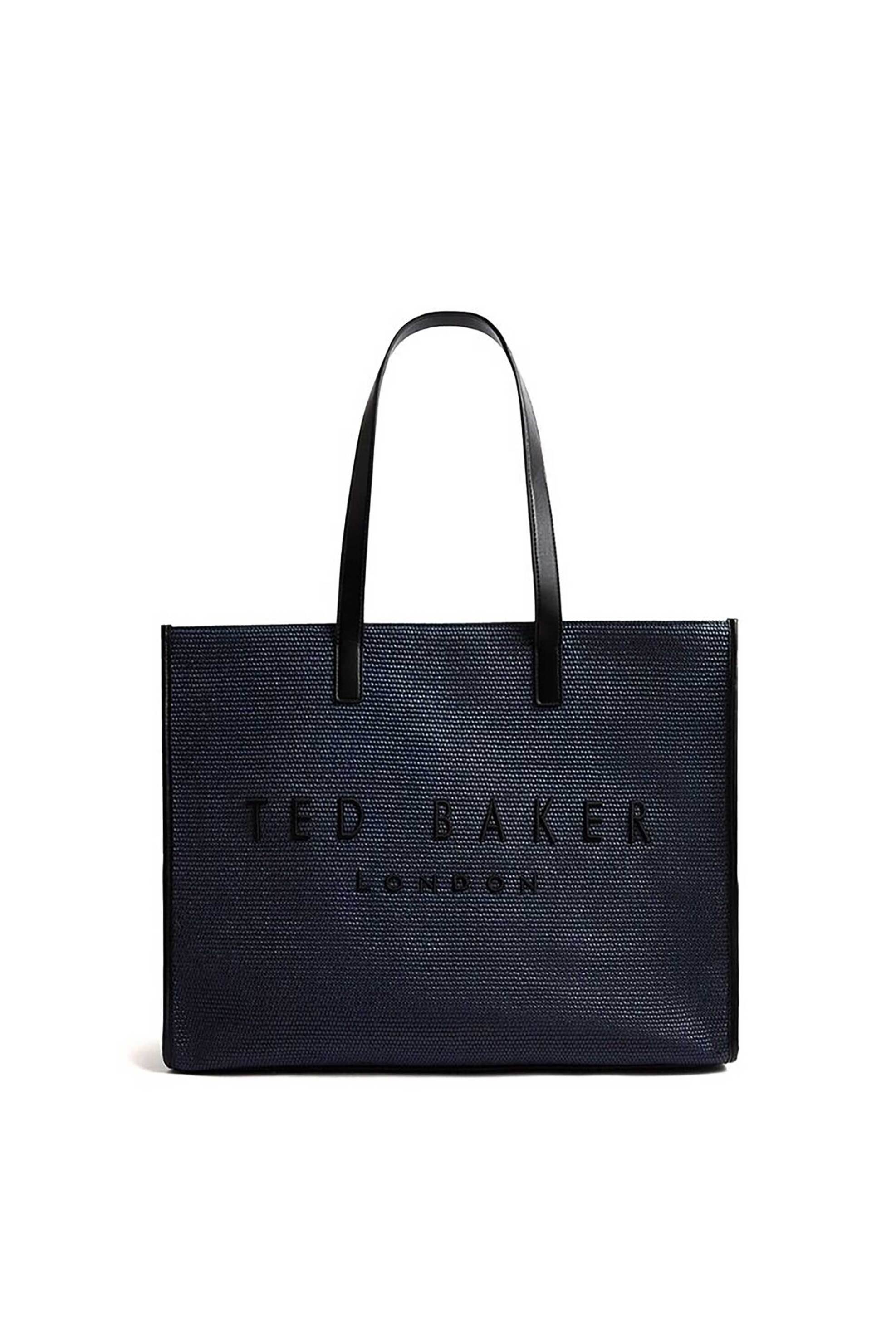 Ted Baker γυναικεία τσάντα ώμου "Pallmer Faux Raffia Large Icon" - 284036 Μπλε Σκούρο