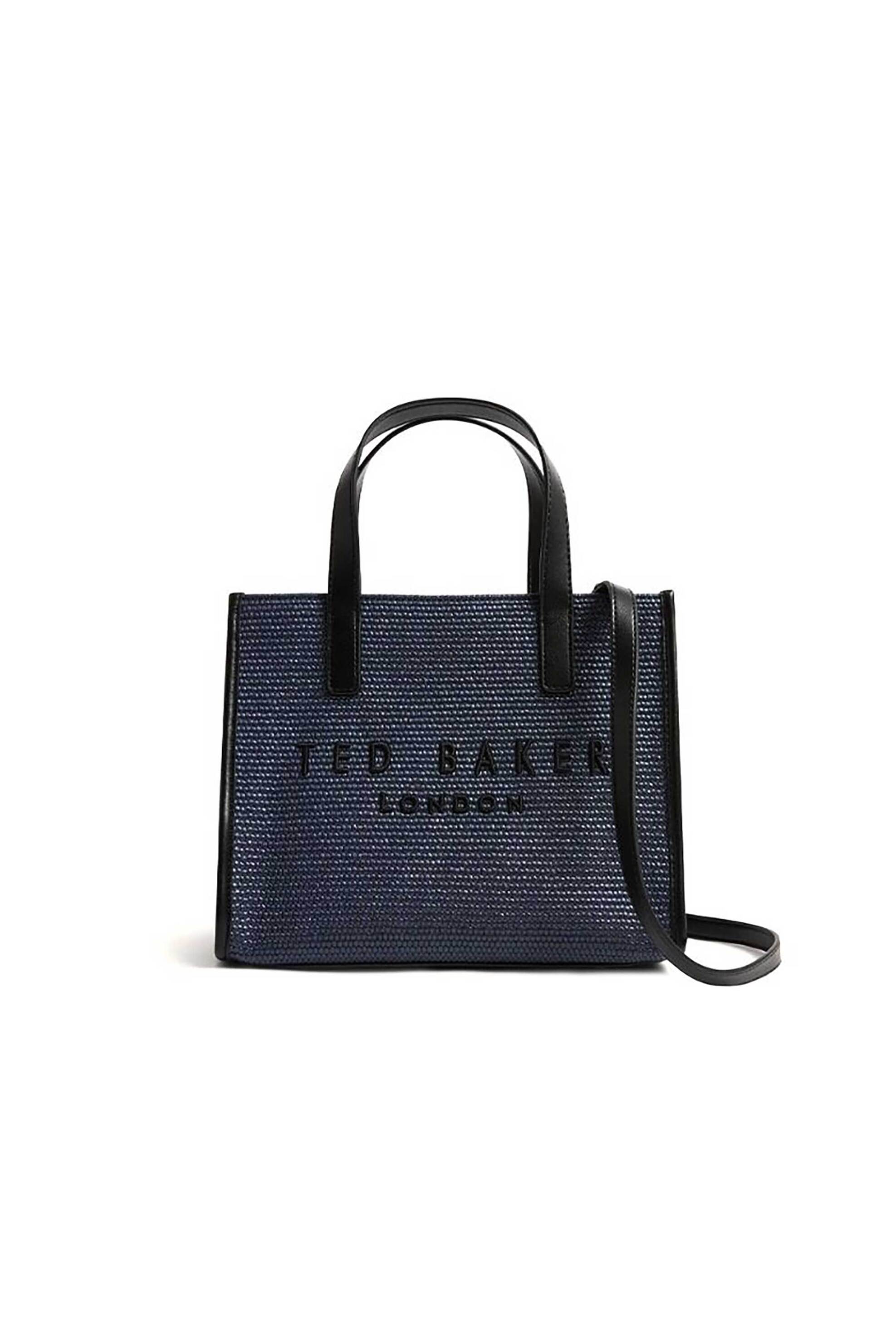 Ted Baker γυναικεία τσάντα χειρός "Paolina Faux Raffia Small Icon Bag" - 284037 Μπλε Σκούρο
