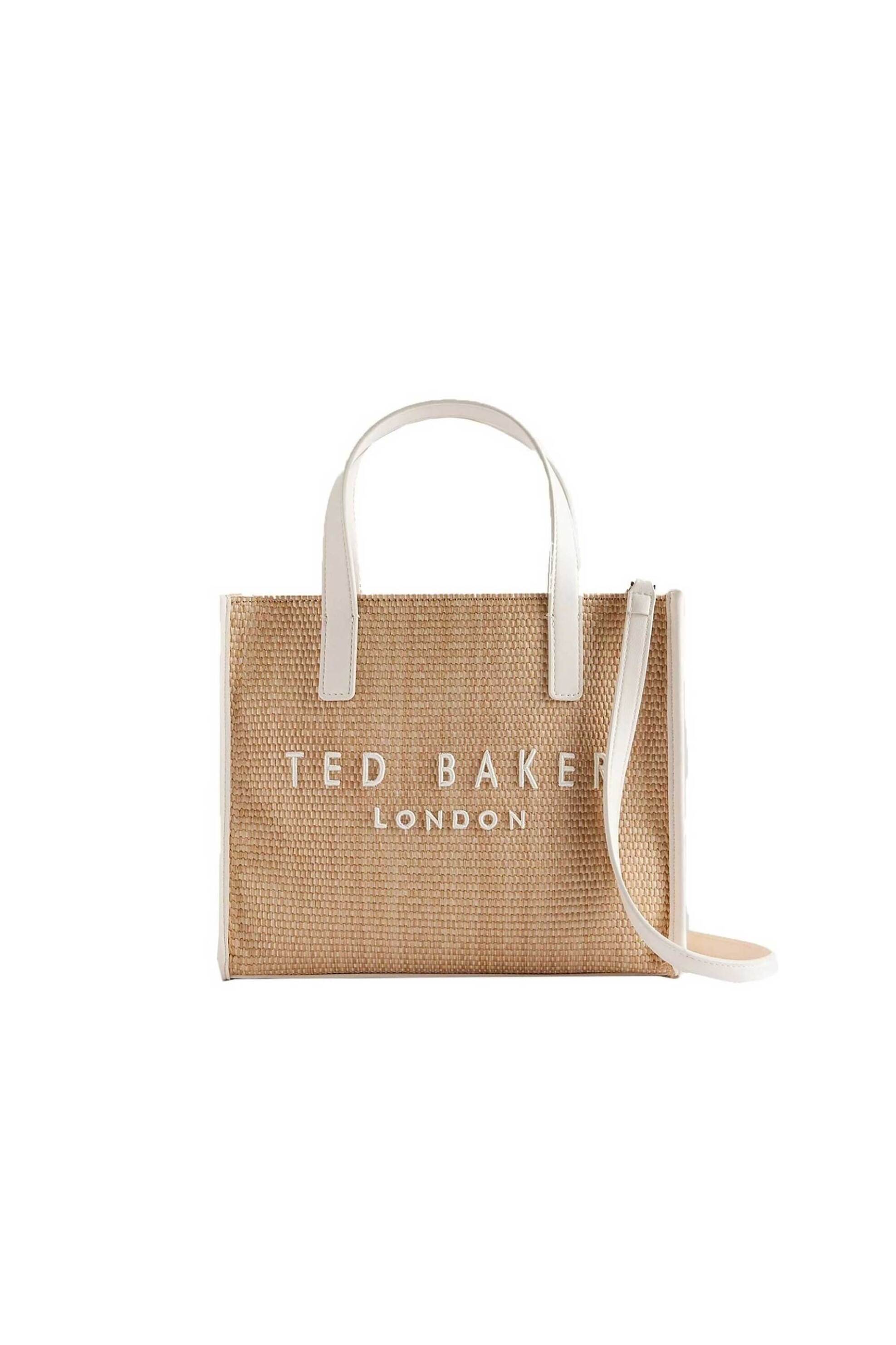Ted Baker γυναικεία τσάντα χειρός "Paolina Faux Raffia Small Icon Bag" - 284037 Κρέμ