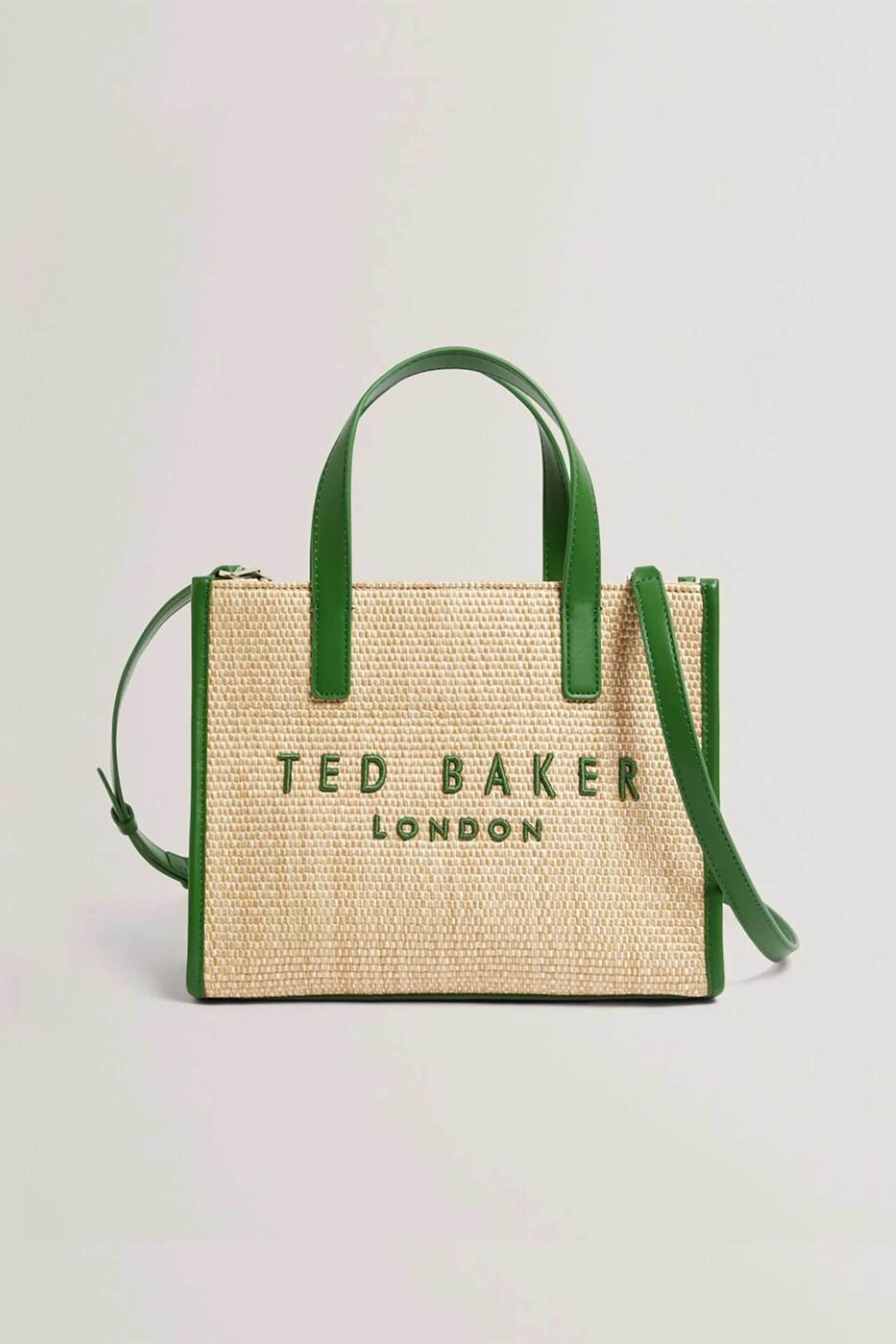 Ted Baker γυναικεία τσάντα χειρός "Paolina Faux Raffia Small Icon Bag" - 284037 Πράσινο Φυστικί