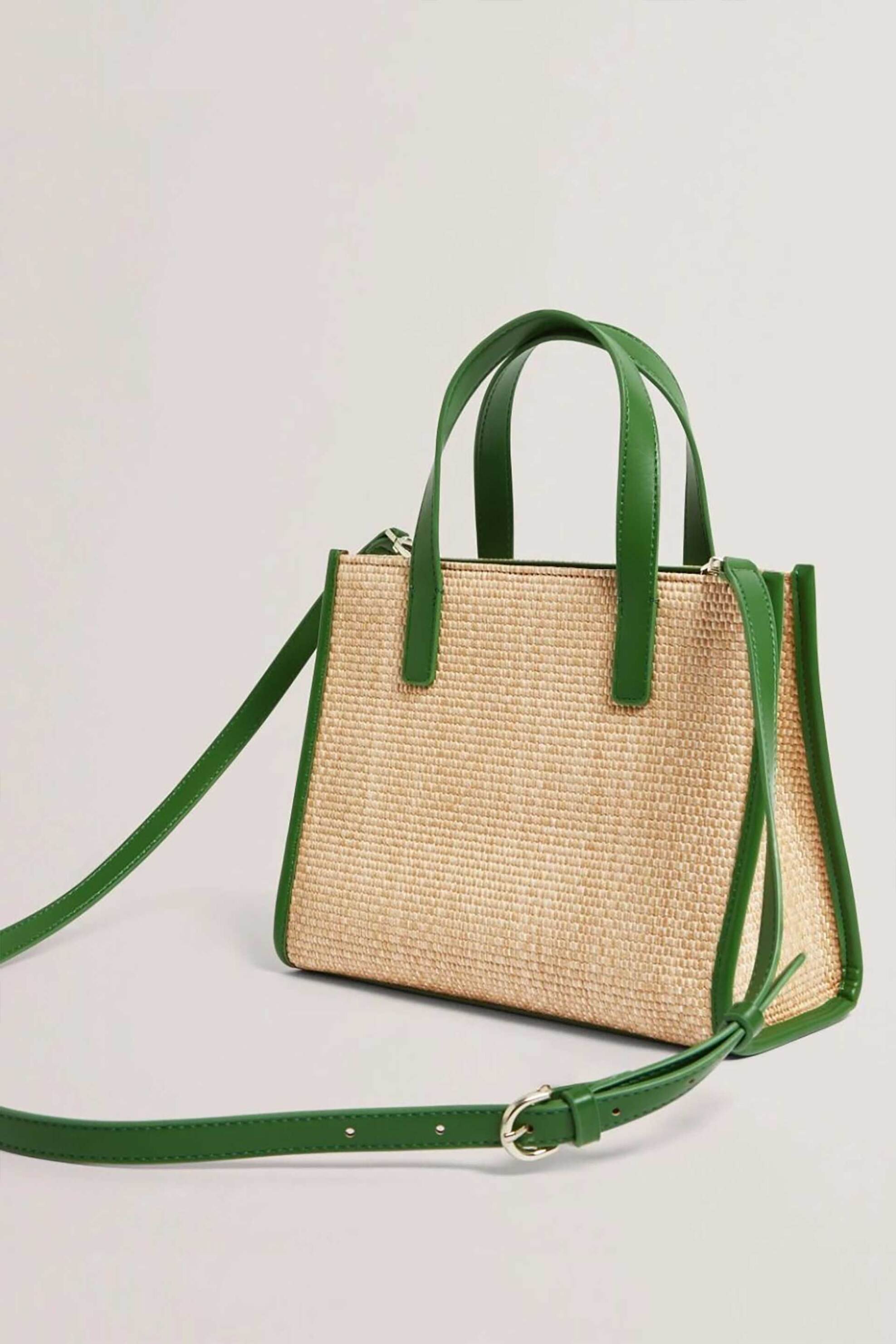 Ted Baker γυναικεία τσάντα χειρός "Paolina Faux Raffia Small Icon Bag" - 284037 Πράσινο Φυστικί φωτογραφία