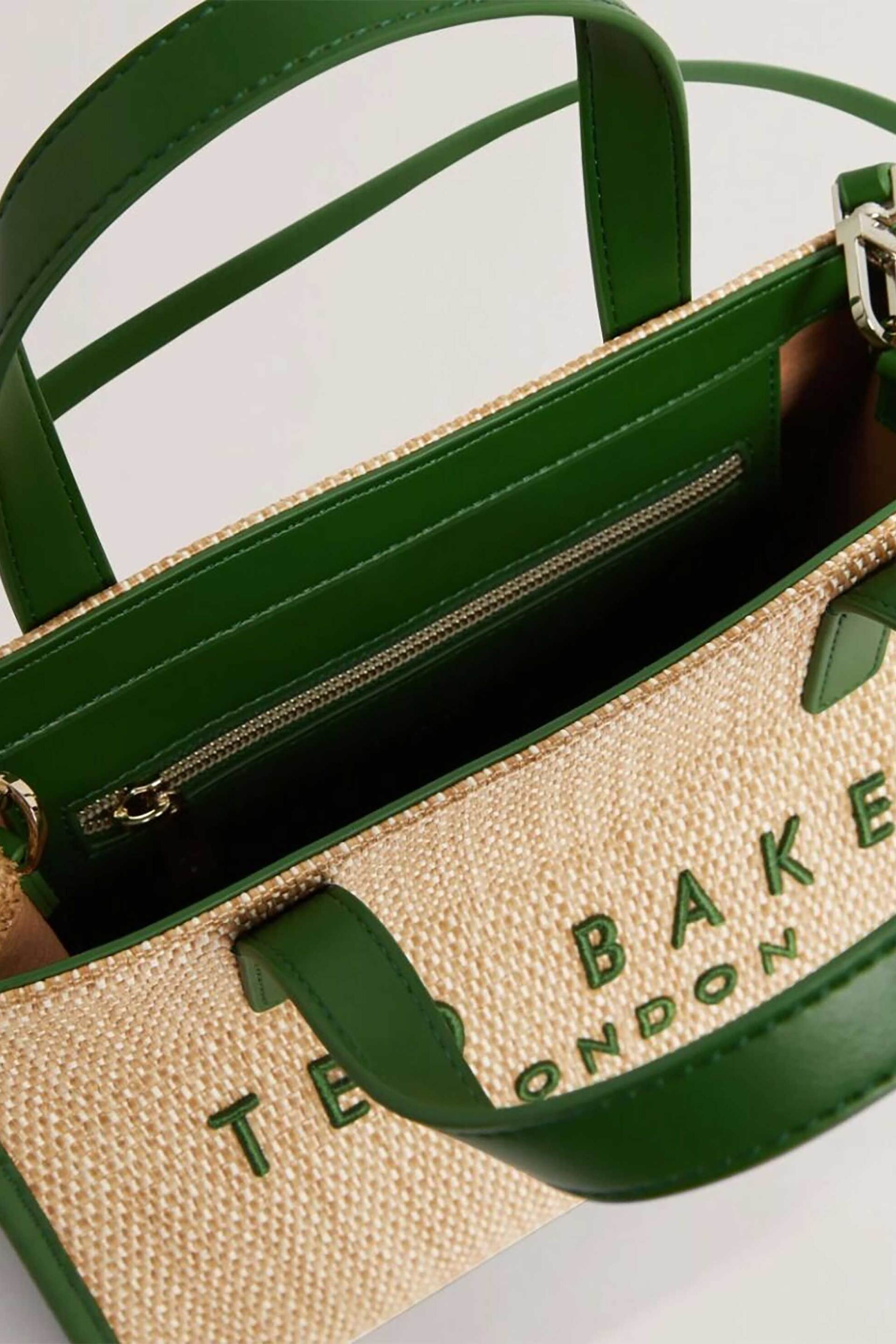 Ted Baker γυναικεία τσάντα χειρός "Paolina Faux Raffia Small Icon Bag" - 284037 Πράσινο Φυστικί φωτογραφία