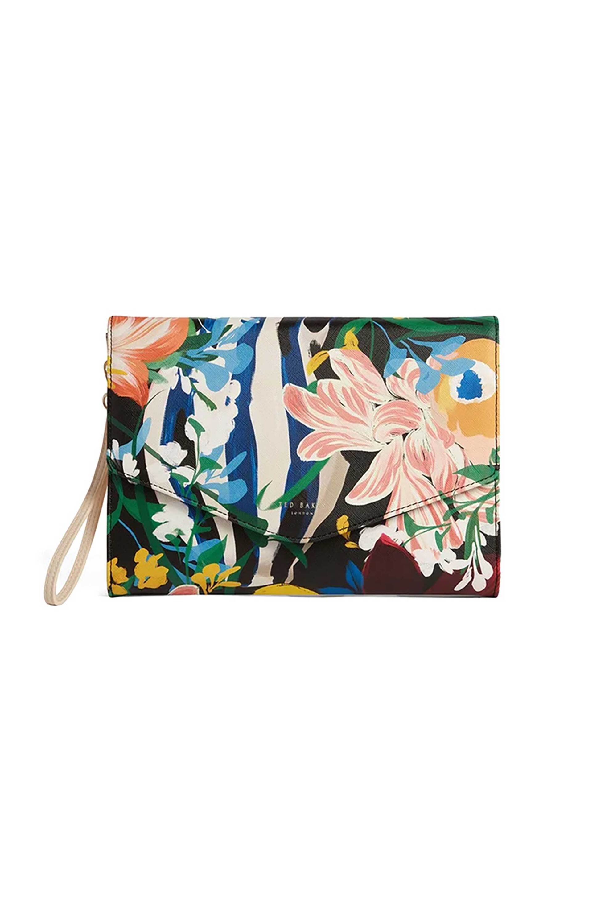 Ted Baker γυναικείo clutch με floral print "Bouioni" - 284119 Μαύρο - Πολύχρωμο
