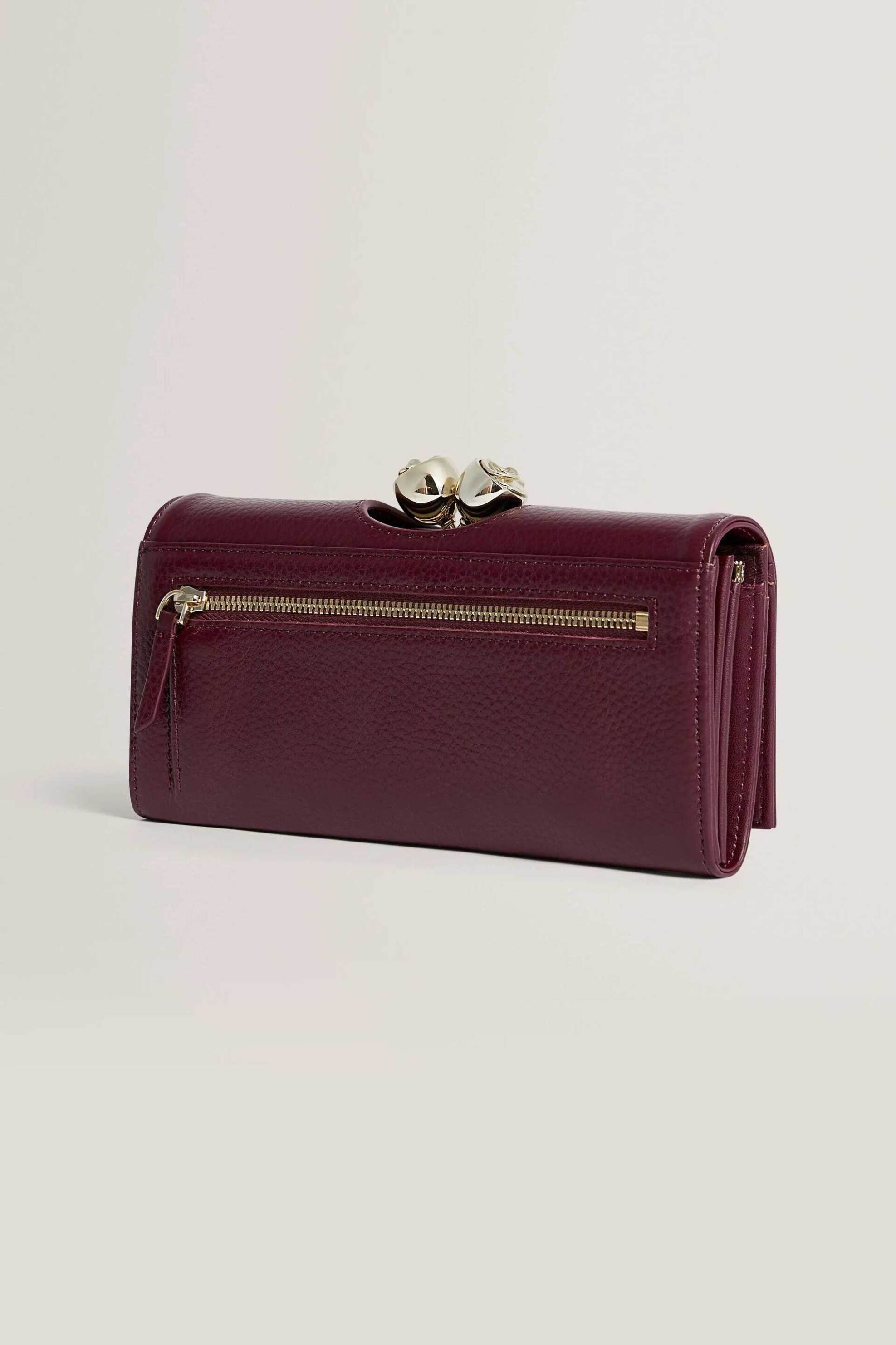 TED BAKER Ted Baker γυναικείο πορτοφόλι με μεταλλικό κούμπωμα "Roosali" - 284940 Μπορντό - 2